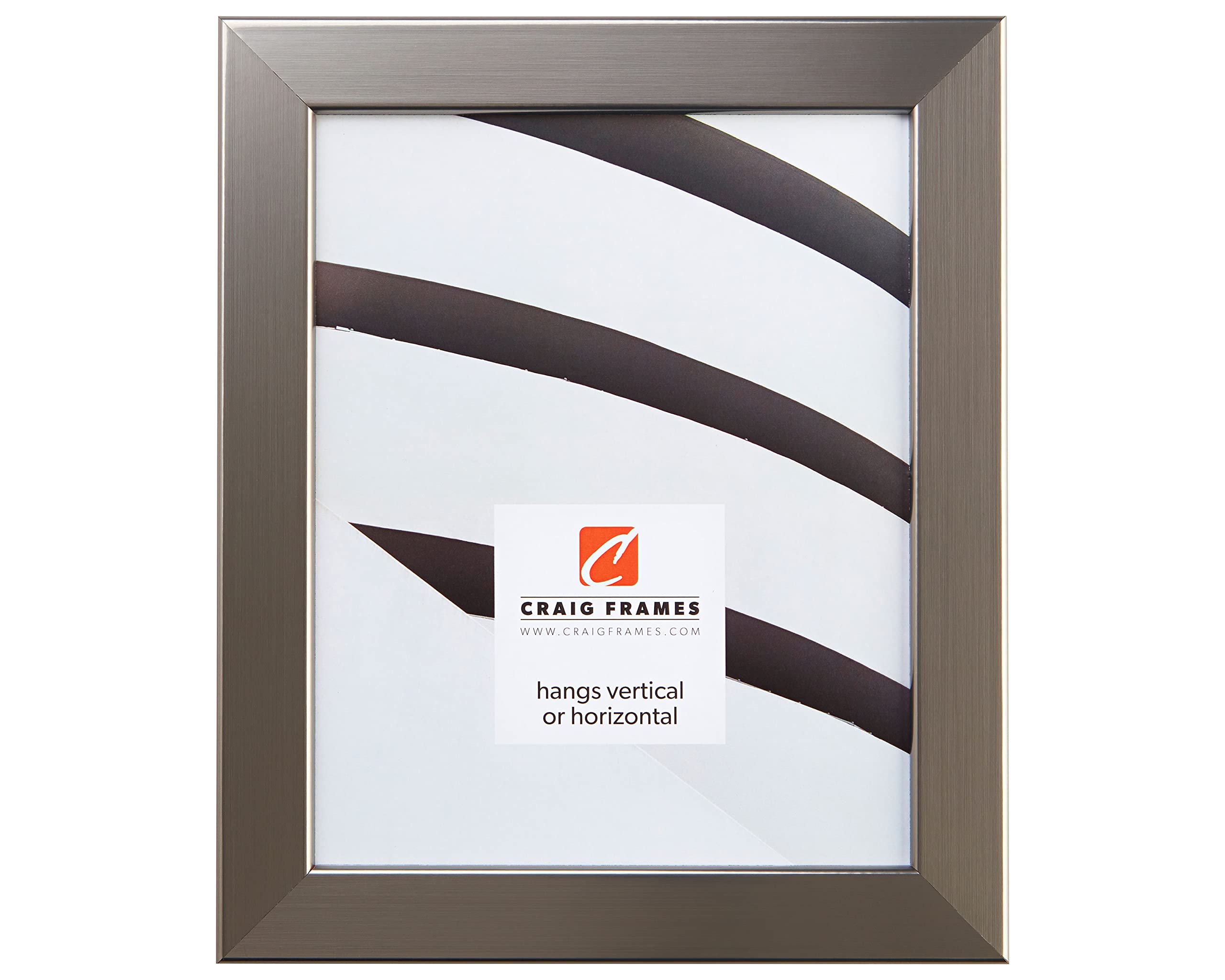 Craig Frames 26966 24 x 36-Inch Picture Frame, Smooth Wrap Finish, 1.26-Inch Wide, Silver Stainless