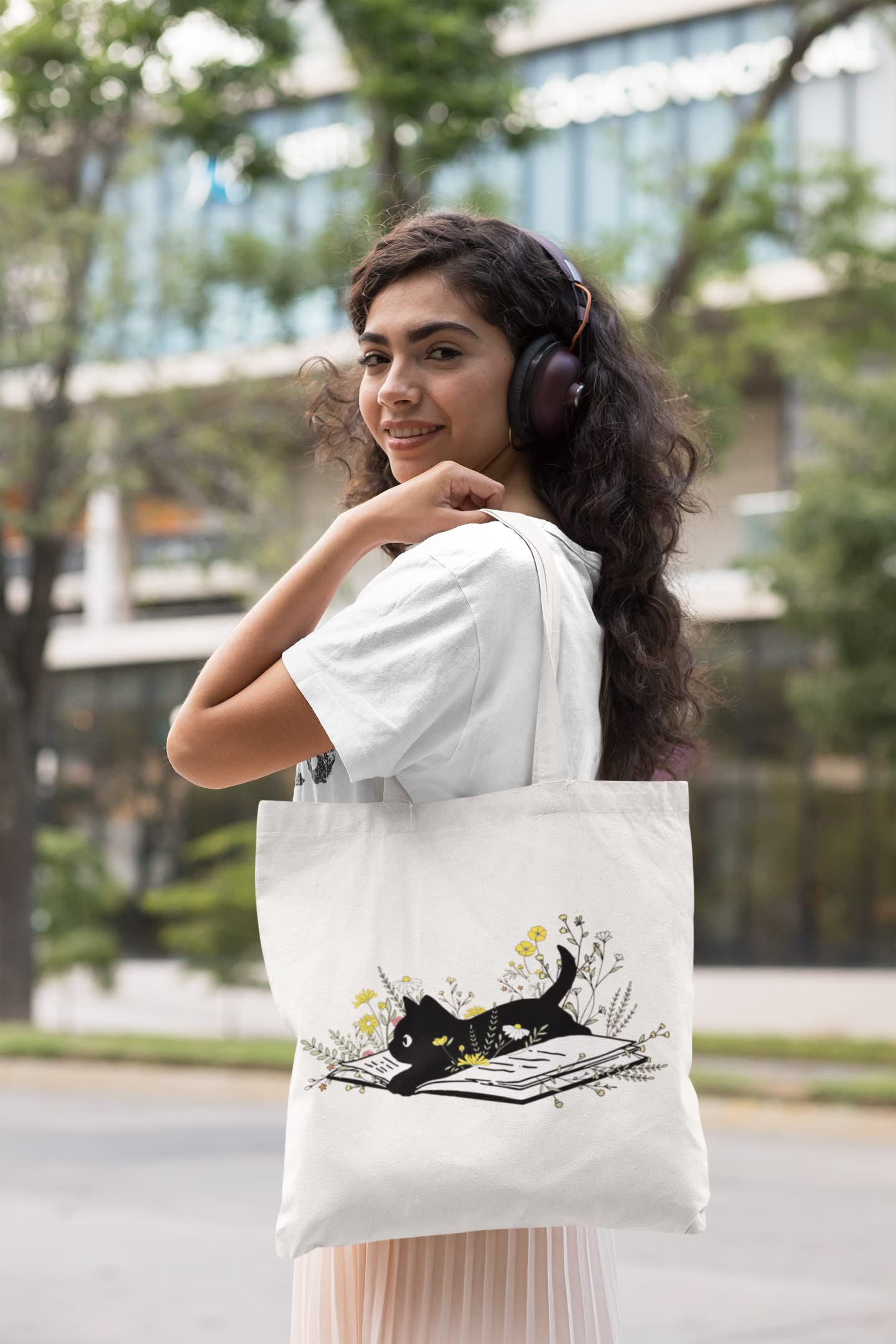 Mahrokh Canvas Tote Bag For Women With Inner Pocket Aesthetic Cute Shopping Tote Bags Reusable Grocery Bags