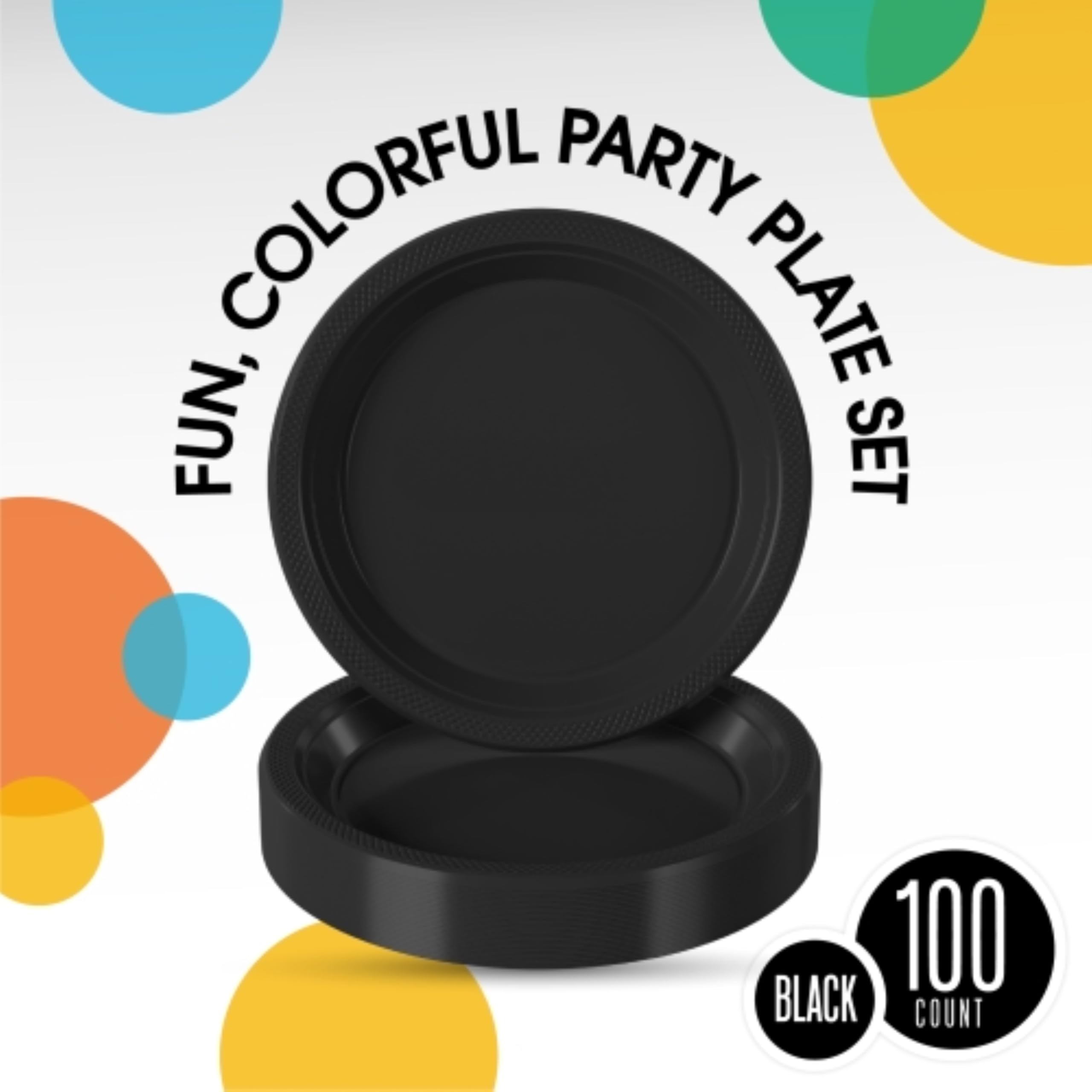 Exquisite Black Plastic Plates For Party 9 Black Disposable Plates For Party Supplies 100 Pcs Disposable Dinner Plate Heavy Du