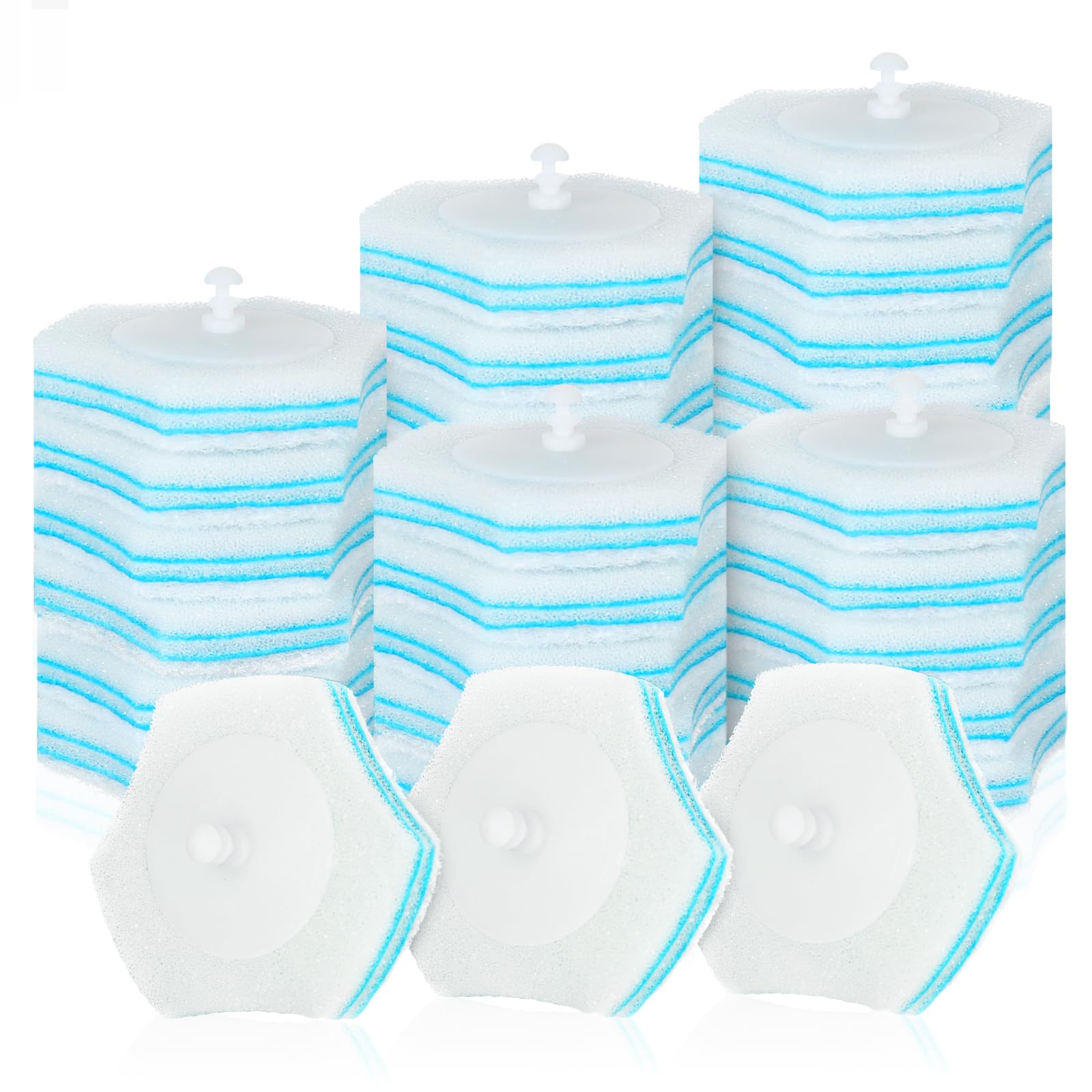 Squish Disposable Toilet Brush Refills 32 Count, Disposable Toilet Brush Cleaning Sponges Heads For Toilet And Bathroom Cleaning