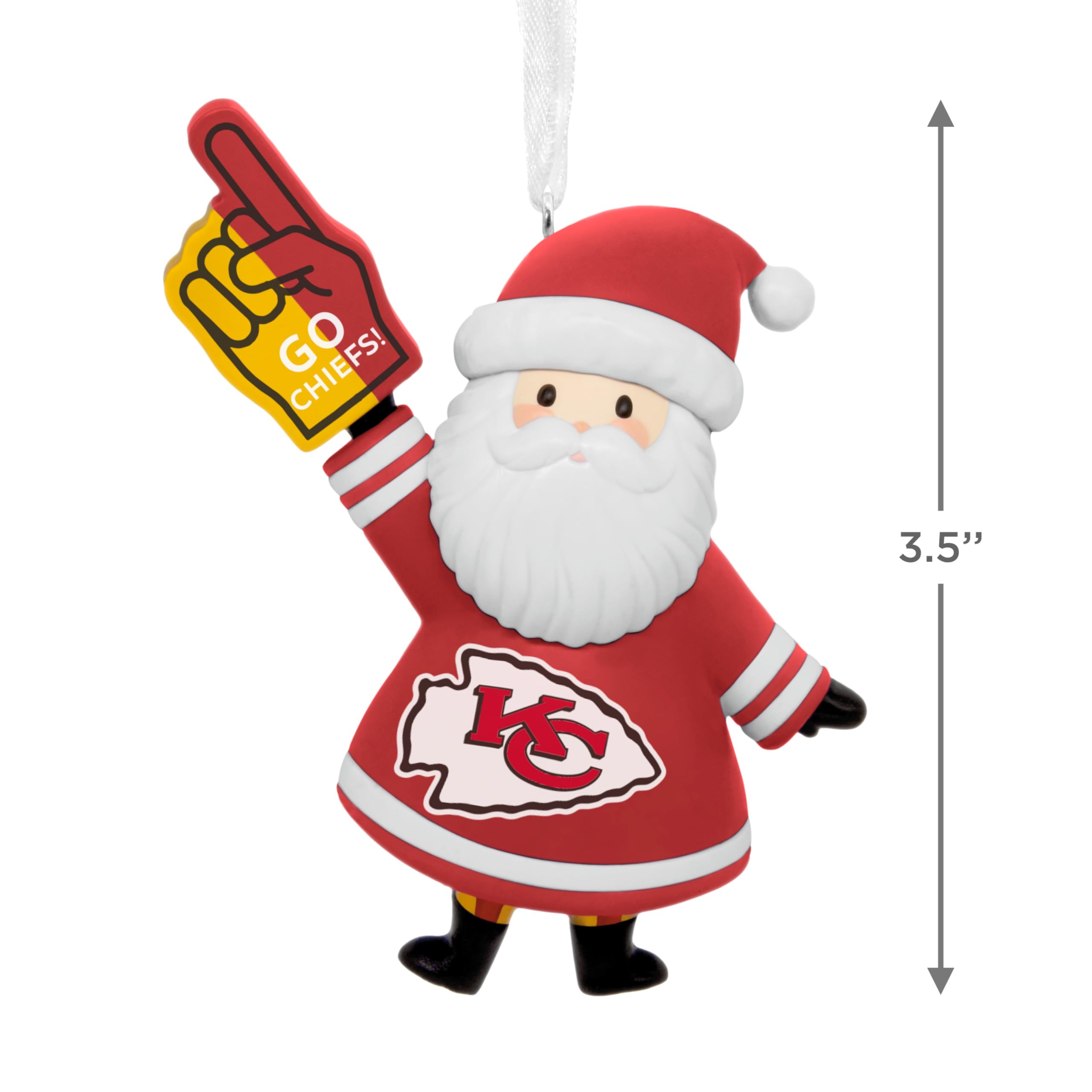 Hallmark NFL Kansas City Chiefs Santa Fan Christmas Ornament, Gifts for Sports Fans