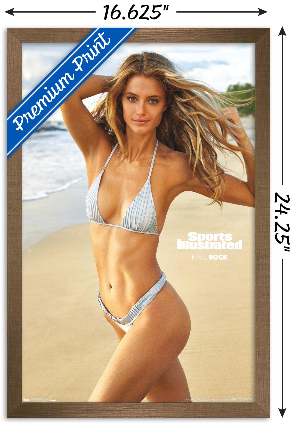 Trends International Sports Illustrated: Swimsuit Edition - Kate Bock 19 Wall Poster, 14.725'' X 22.375'', Bronze Framed Version