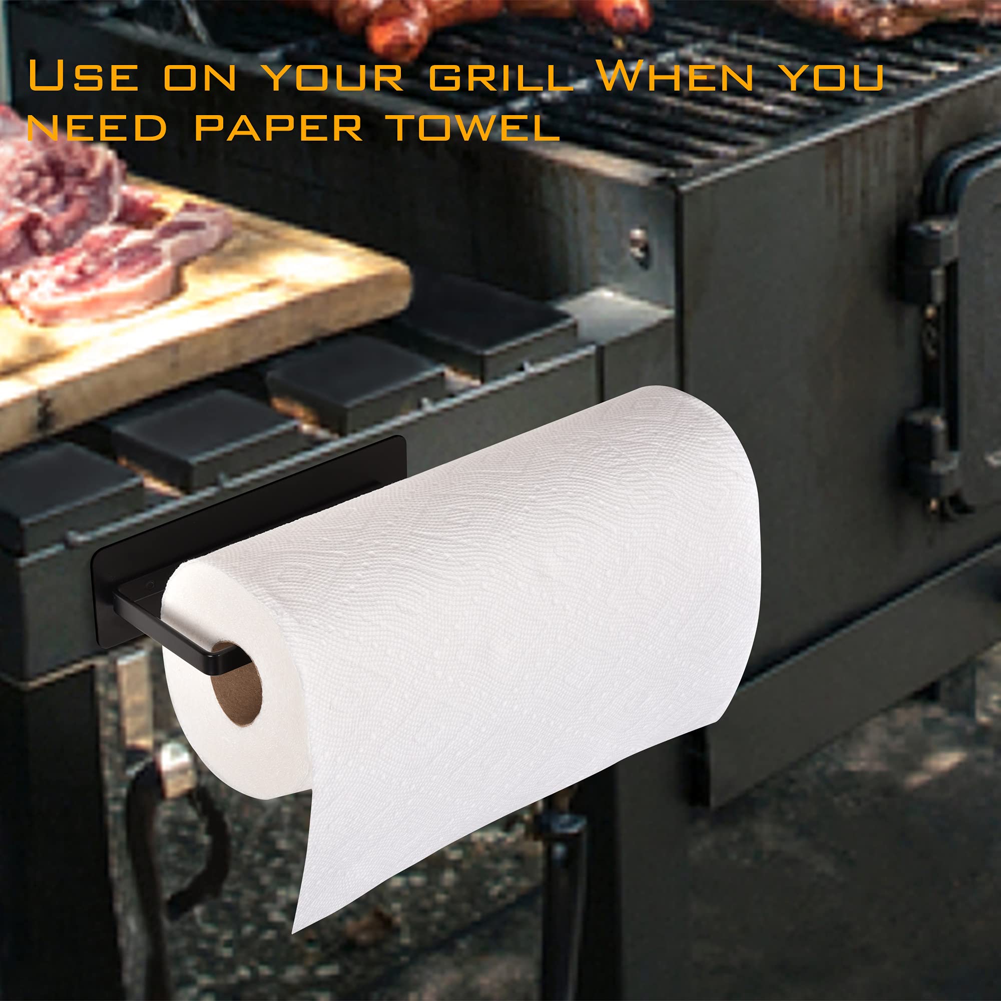 Easttowest Magnetic Paper Towel Holder,Black Towel Bar Rack For Refrigerator Bbq Grills Griddles Toolbox Rvs Tailgates,Heavy Dut