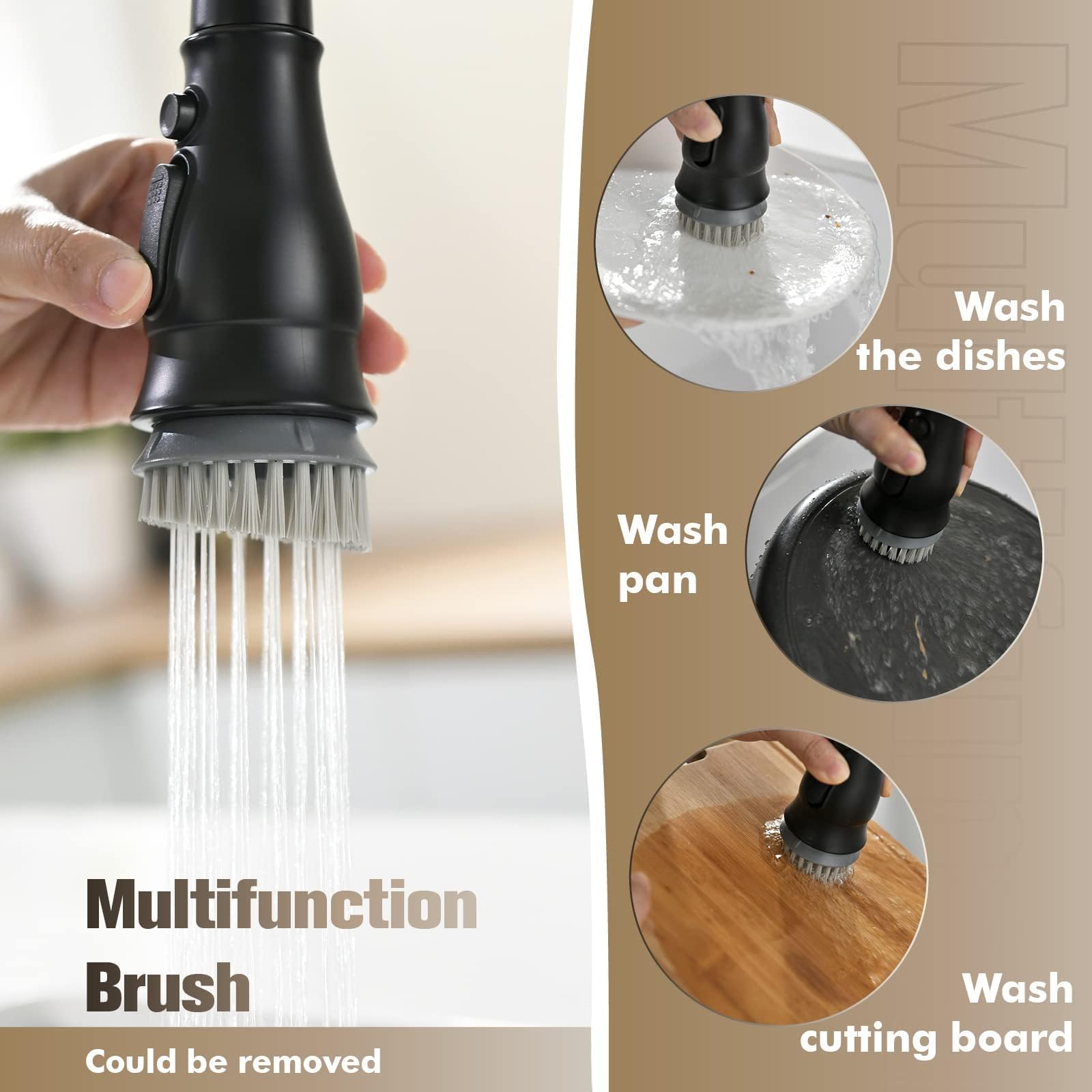 3 Hole Kitchen Faucet, Appaso Kitchen Faucet 3 Hole With Pull Down Sprayer, 3 Pieces Kitchen Faucet With Soap Dispenser And Side