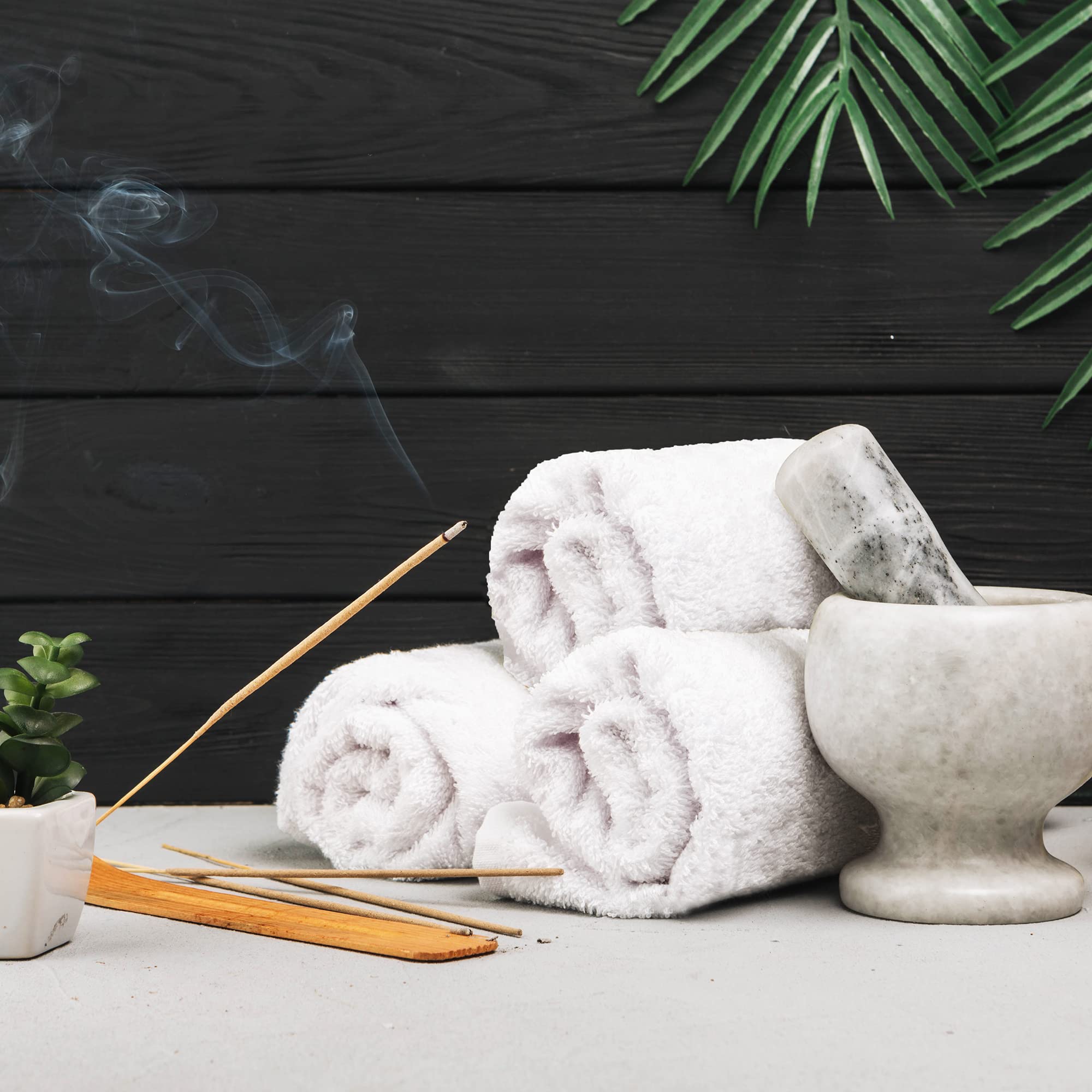 Towel and Linen Mart 100% Cotton - Wash Cloth Set - Pack of 24  Flannel Face Cloths  Highly Absorbent and Soft Feel Fingertip Towels (White)