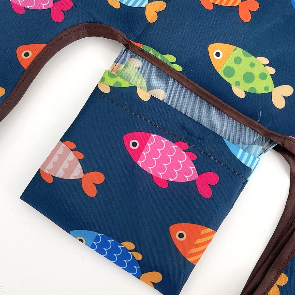 Wrapables Jolibag Collection Reusable Shopping Bag (Set Of 2), Rainbow Fishies
