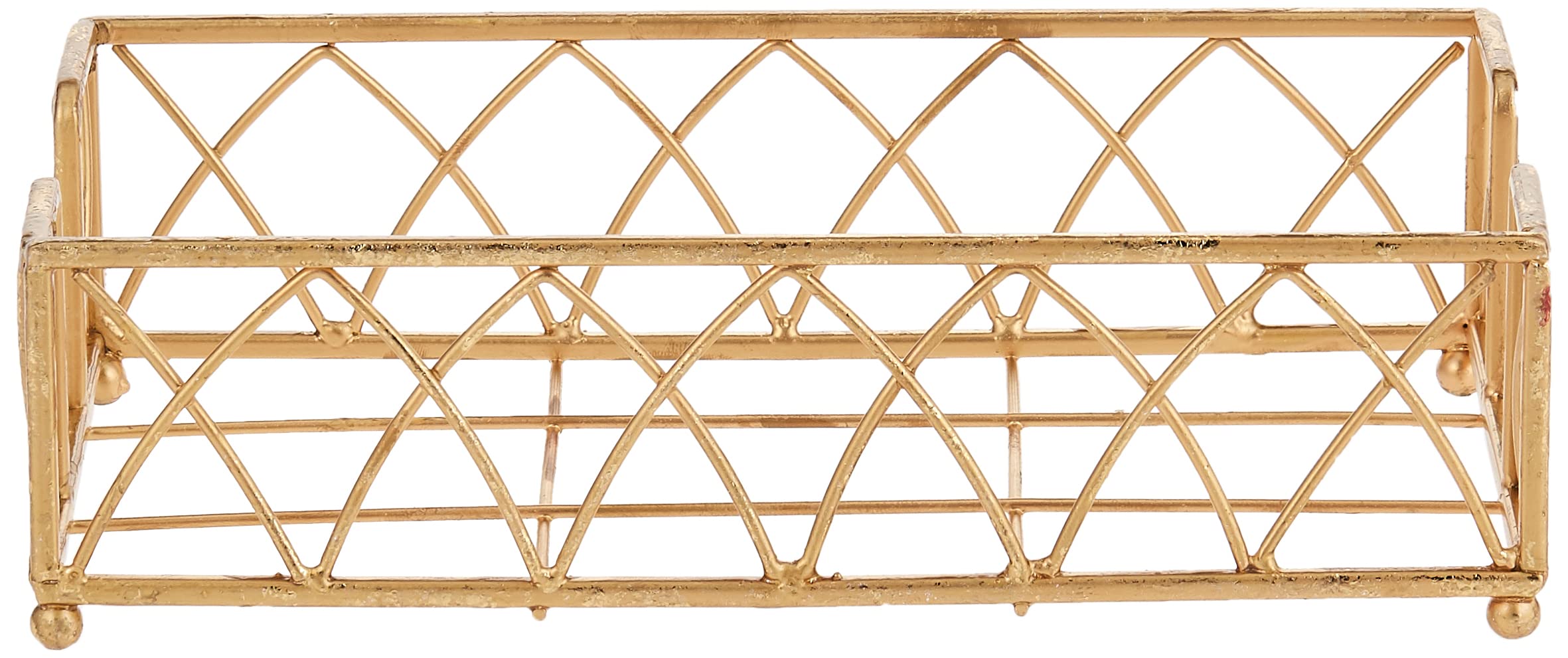 Boston International Arch Design Guest Towel Napkin Holder Caddy, 9 X 5.25-Inches, Gold Leaf