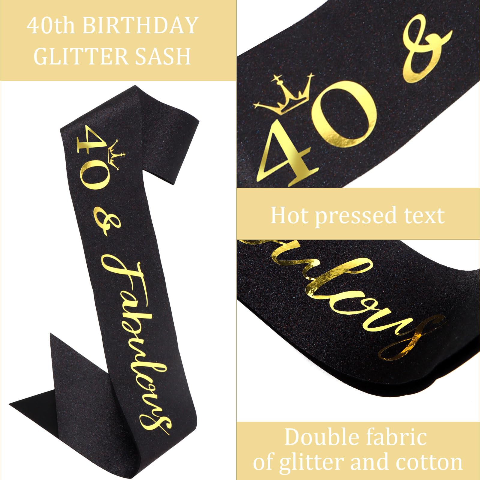Semato 40Th Birthday Sash & Rhinestone 40Th Birthday Crown Kit- Happy 40Th Birthday Gifts Women 40Th Birthday Decorations Women