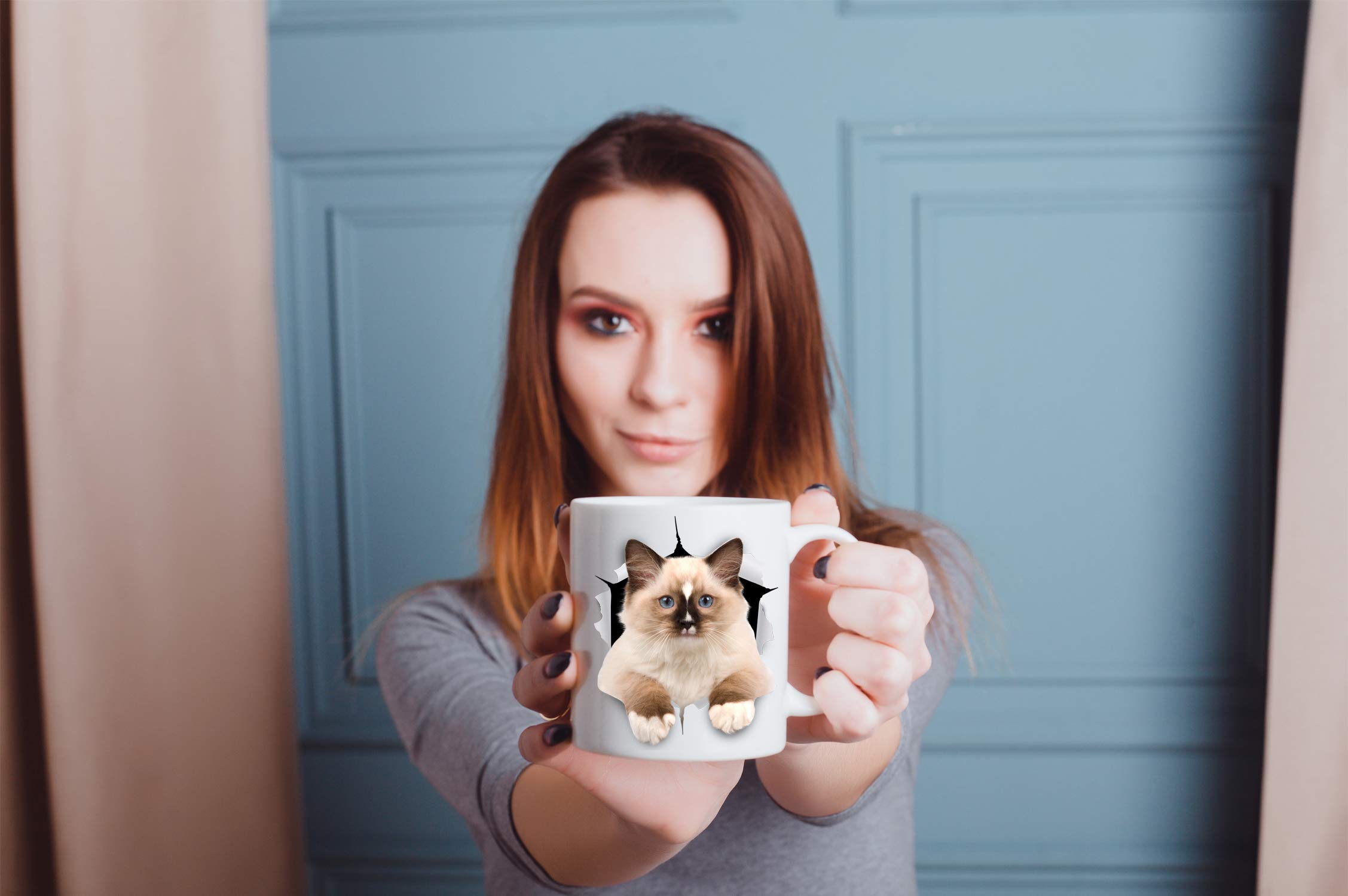 Funny Ragdoll Cat Coffee Mug - Ceramic Funny Coffee Mug - Perfect Cat Lover Gift - Cute Novelty Coffee Mug Present - Great Birth