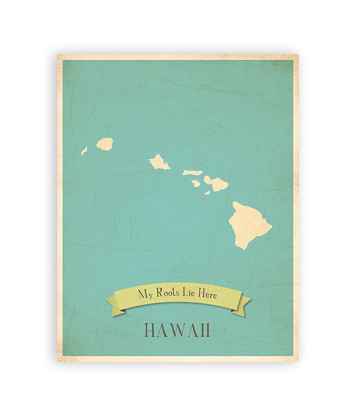 My Roots Hawaii Personalized Wall Map 08X10 Inch Print, KidS Hawaii Ma ...