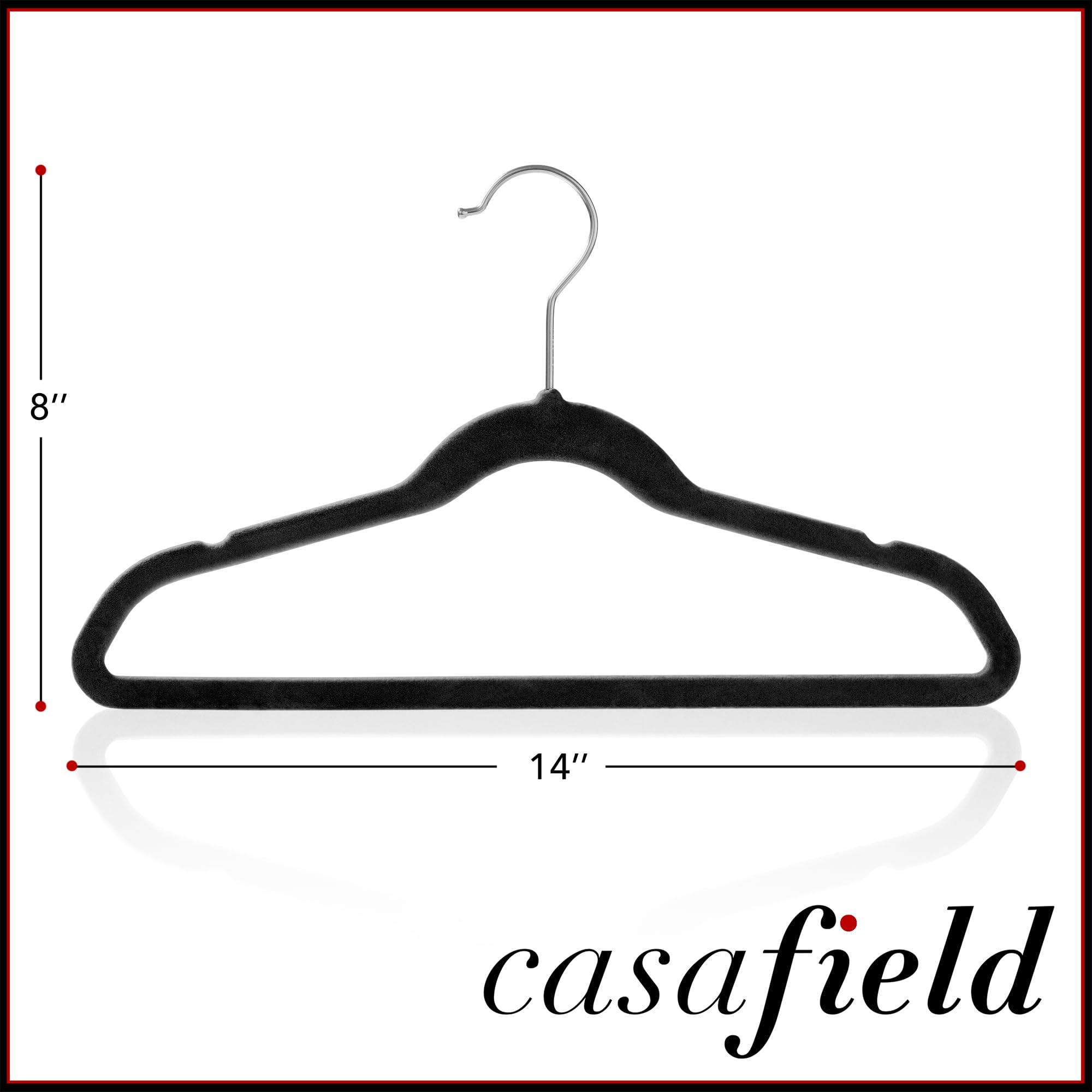 Casafield 100 Velvet Kid'S Hangers - 14'' Size For Children'S Clothes - Black