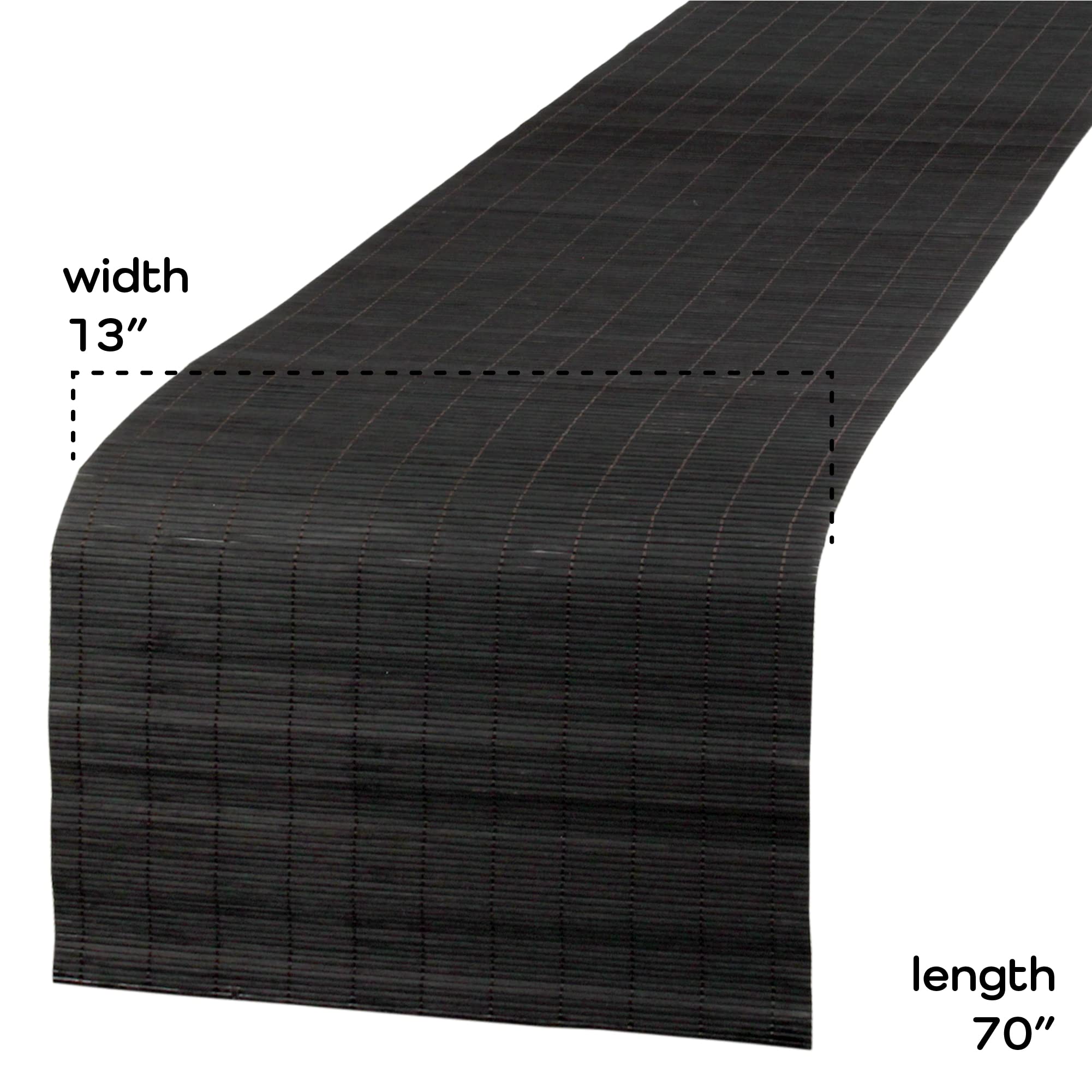Bamboomn Black Bamboo Matchstick Natural Table Runner, Home D  Cor, 2 Pieces