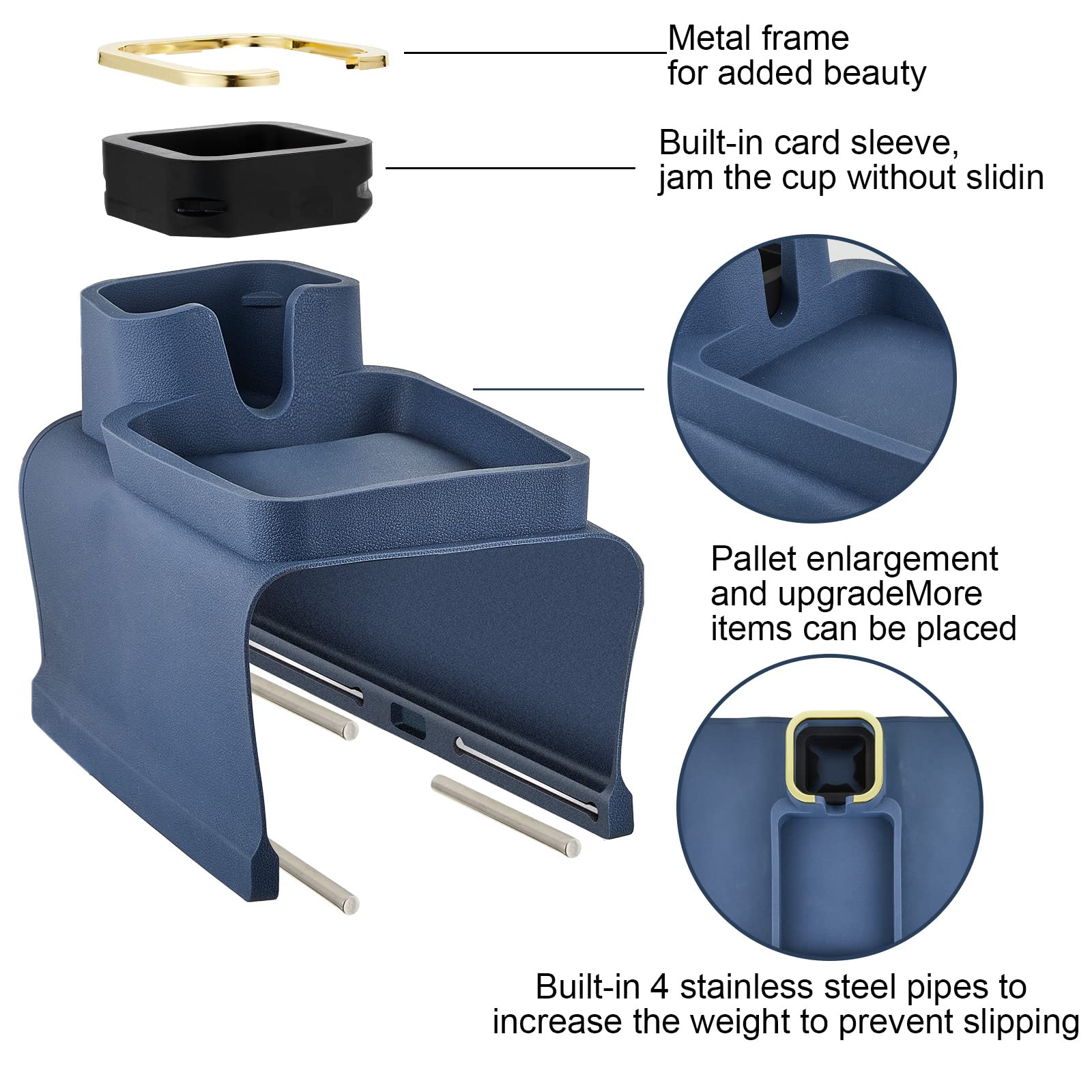 Tessco 2 Pack Couch Cup Holder Anti Slip Recliner Table Tray Silicone Sofa Armrest Tray Weighted Couch Arm Table Anti Spill Couc