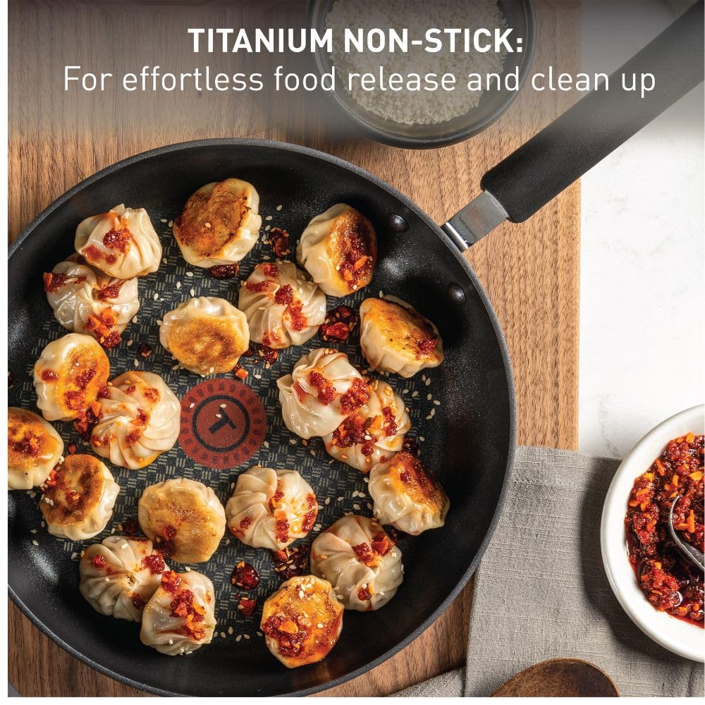 T-Fal Ultimate Hard Anodized Nonstick Fry Pan With Lid 10 Inch, Oven Broiler Safe 400F, Lid Safe 350F, Cookware, Kitchen, Home,