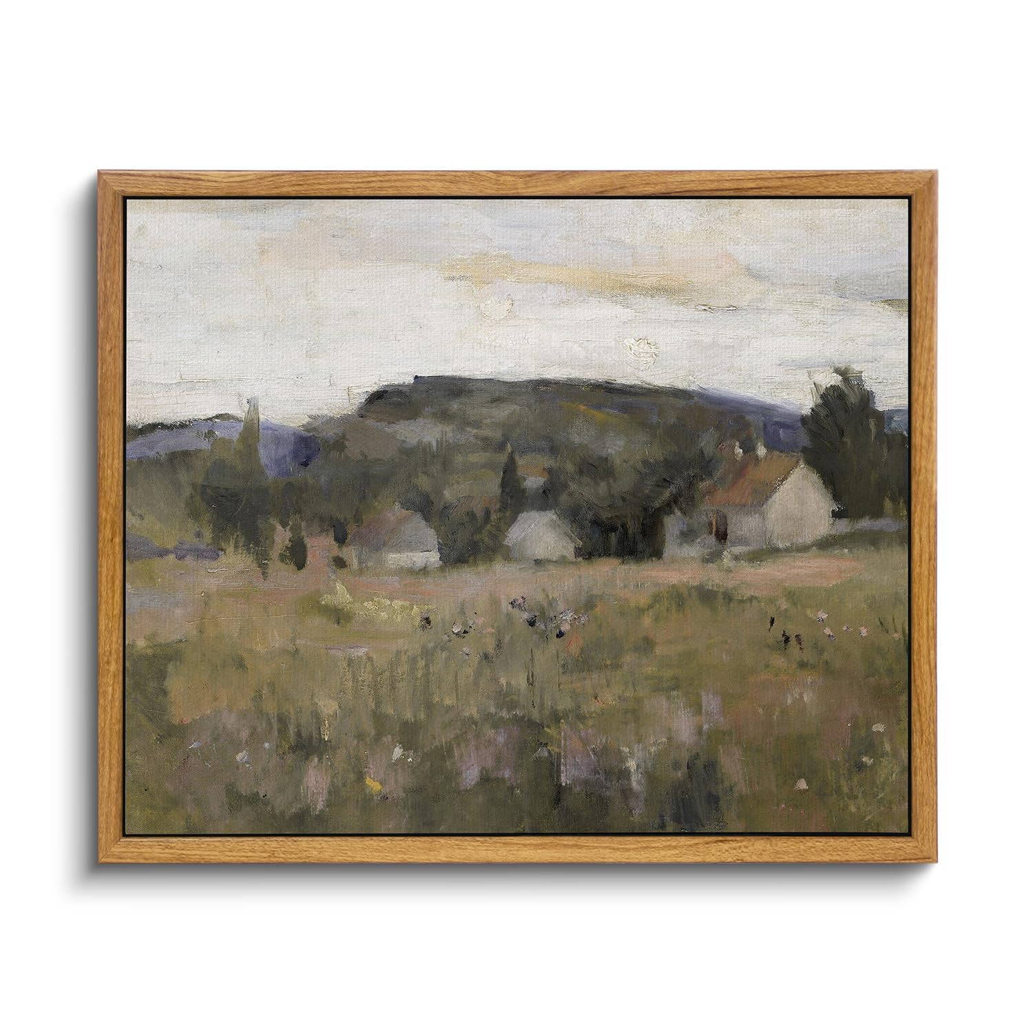 Insimsea Framed Wall Art For Living Room Vintage Landscape Prints Framed Canvas Art Wall Decor Abstract Serene Countryside Scene