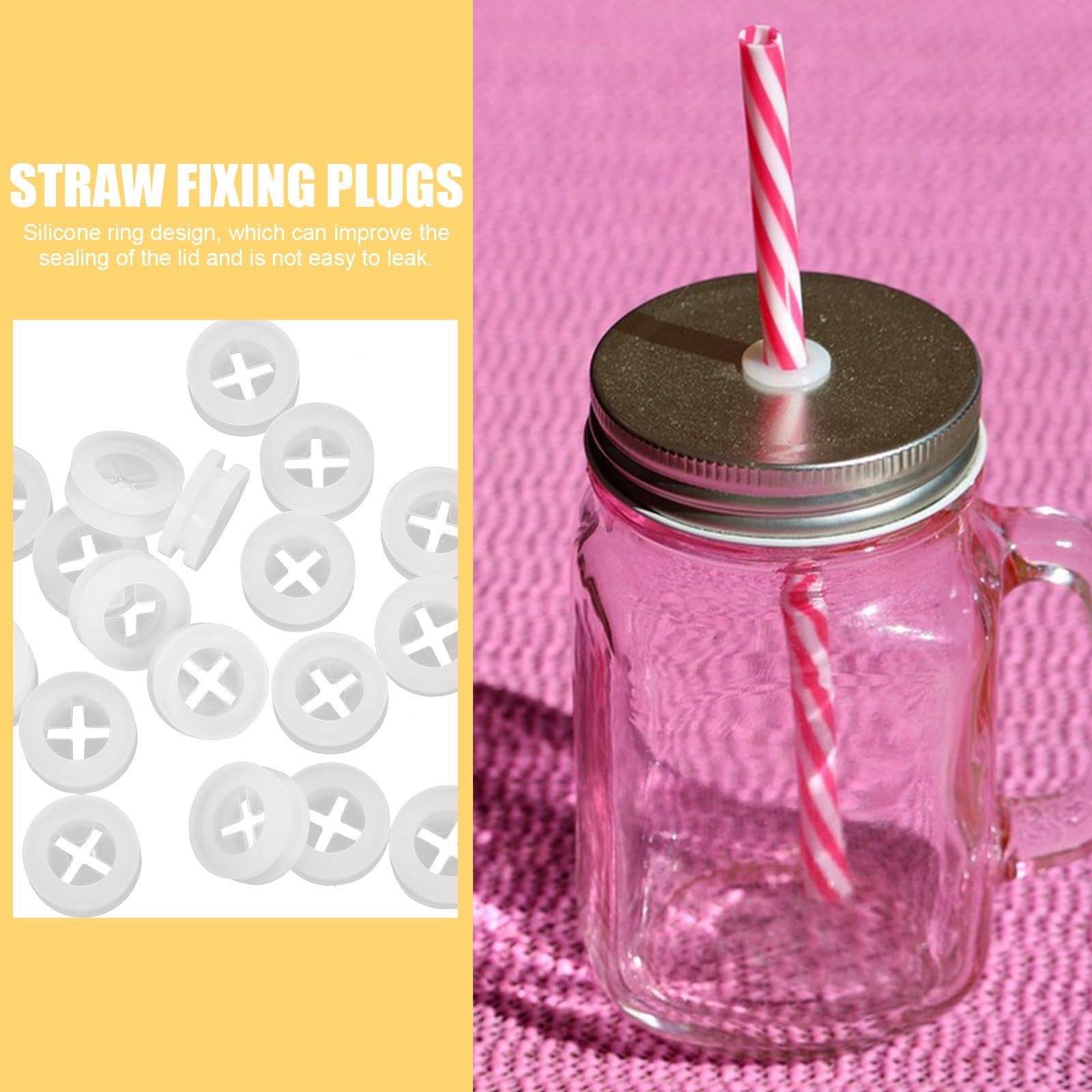 Sherchpry 20Pcs Silicone Straw Hole Plugs, Straw Hole Plugs, Lid Straw Plugs, Lids Airlock Grommet For Lids Straws Silicone Stra