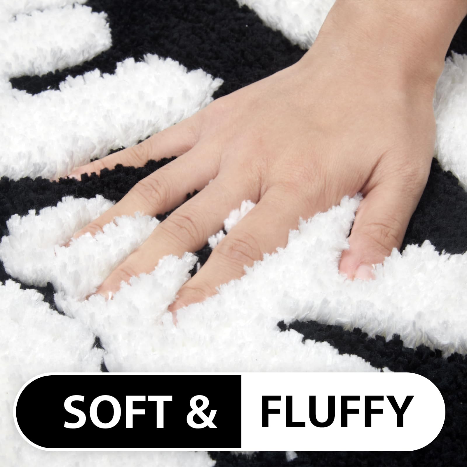 Dyefury Irregular Shaped Get Naked Bath Mat - Funny Bathroom Rugs, Small Cute Bathroom Decor, Non-Slip Black And White Bathroom