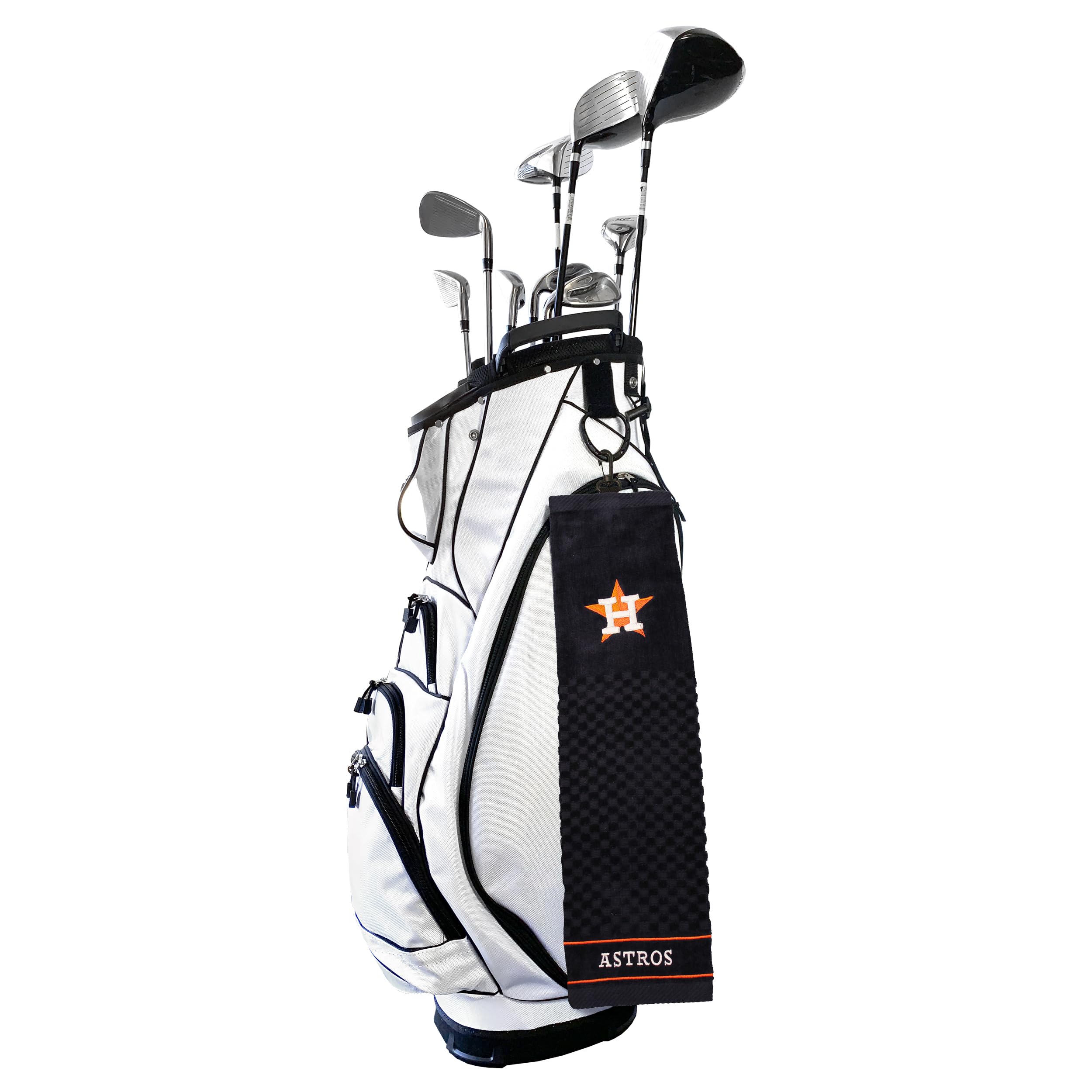 Team Golf Mlb Houston Astros Embroidered Golf Towel Embroidered Golf Towel, Checkered Scrubber Design, Embroidered Logo