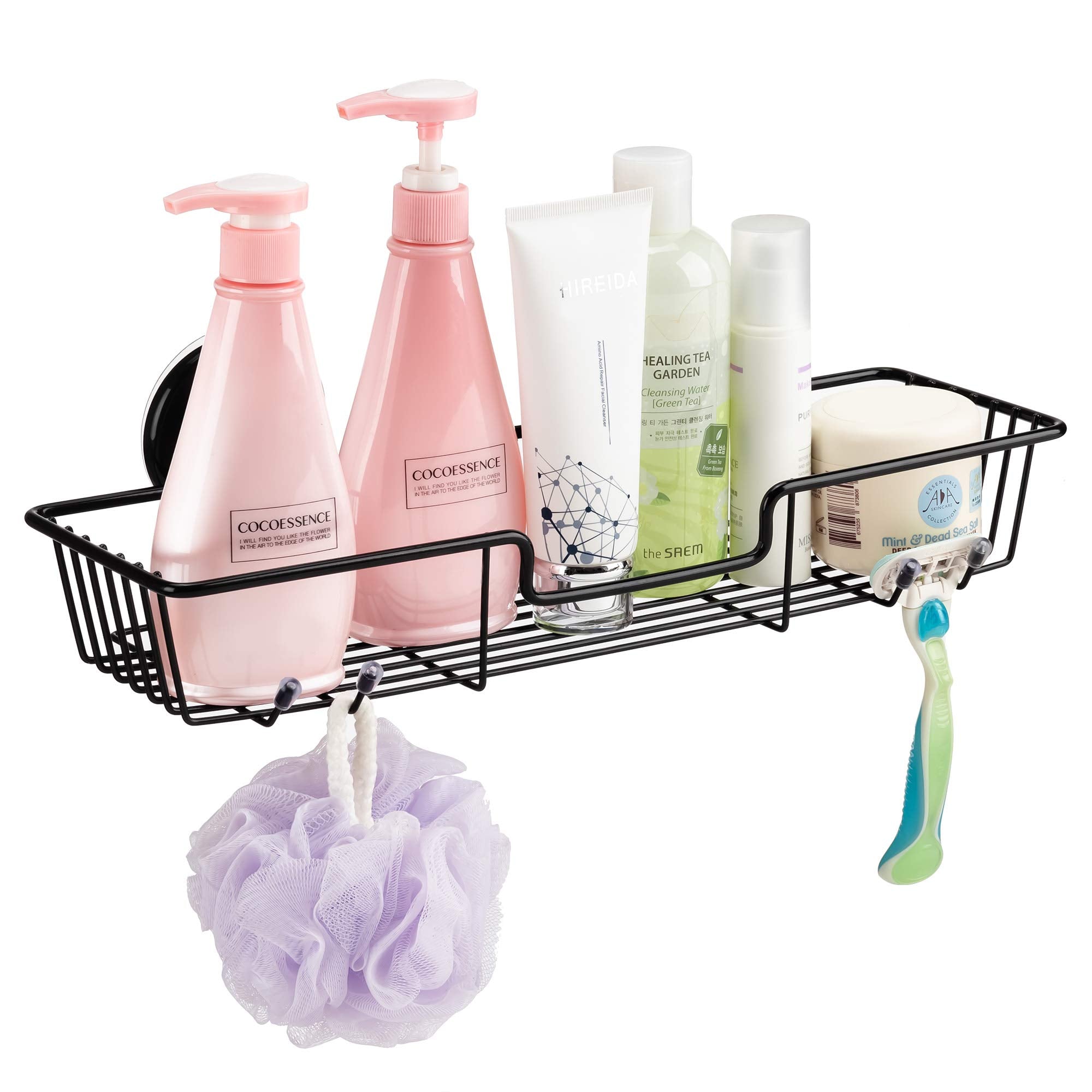 Sanno Suction Cups Shower Caddy, Bathroom Storage Combo Organizer,Rustproof Wire Basket For Kitchen Bathroom Accessories - Stain
