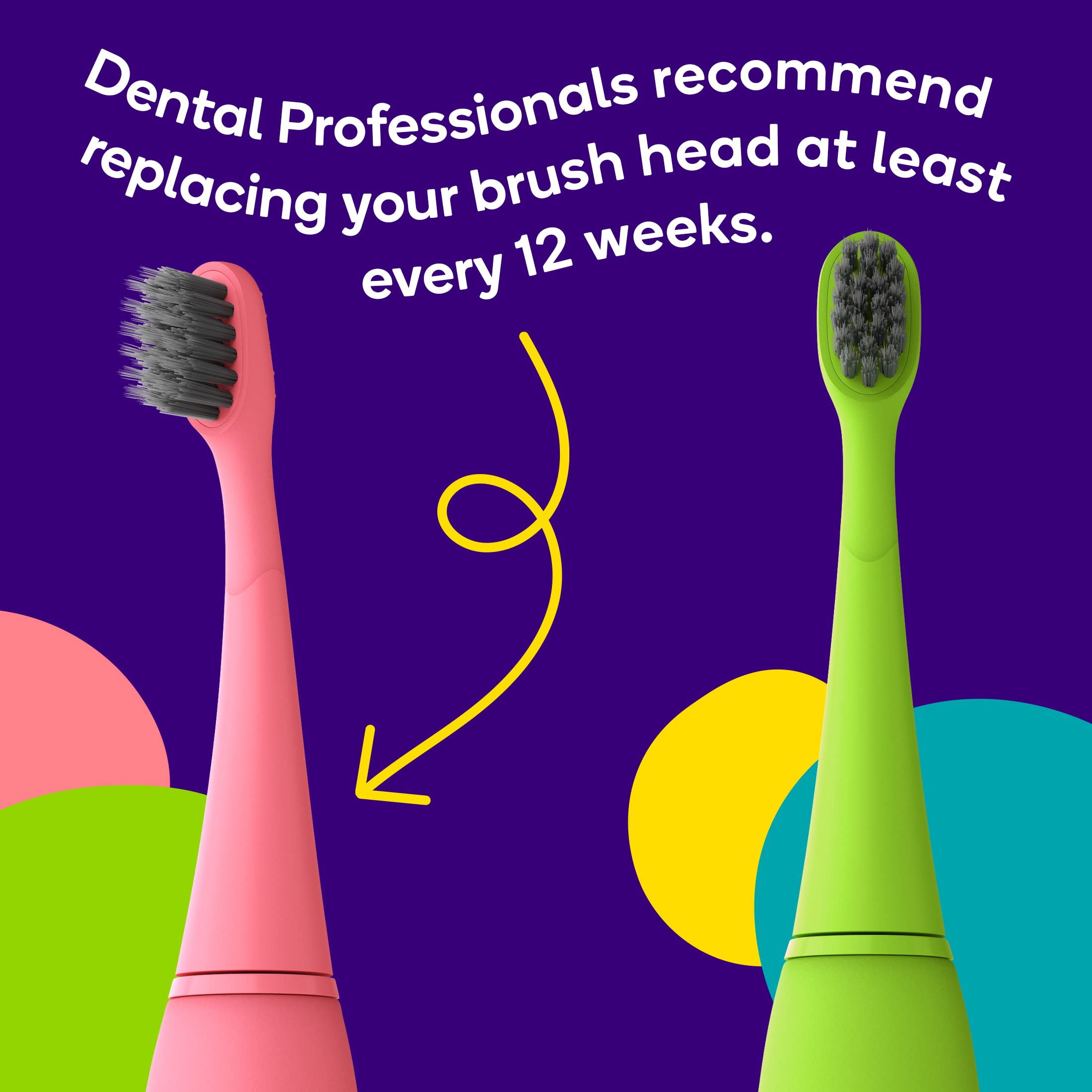 Cocomelon X Burstkids Electric Toothbrush Replacement Brush Heads - Charcoal-Infused, Soft Bristles For Deep Clean, Stain Remova