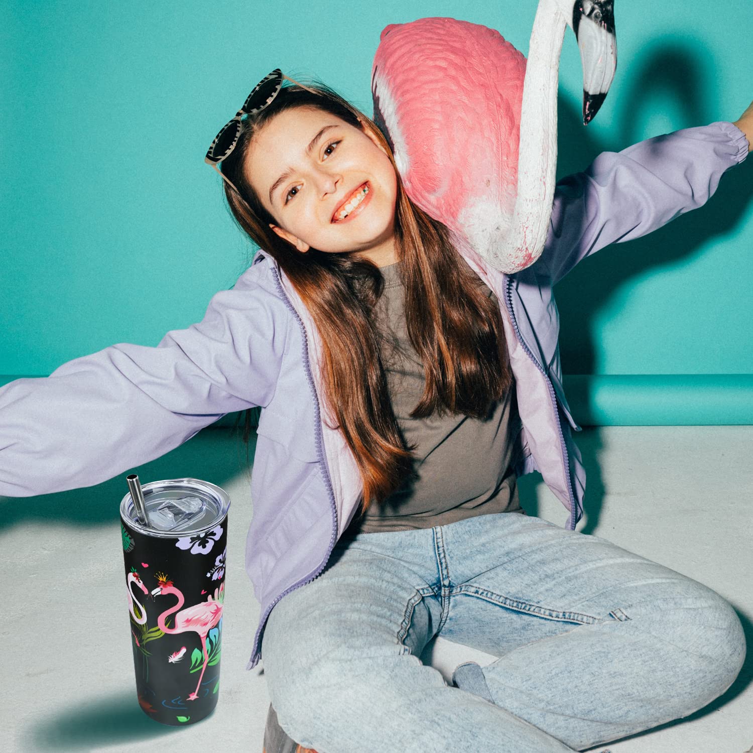 Flamingo Tumbler-Pink Flamingo Gifts For Women,Inspirational Gifts-Flamingo Stuff Decor-Pink Flamingos,Flamingo Coffee Cup-20 Oz