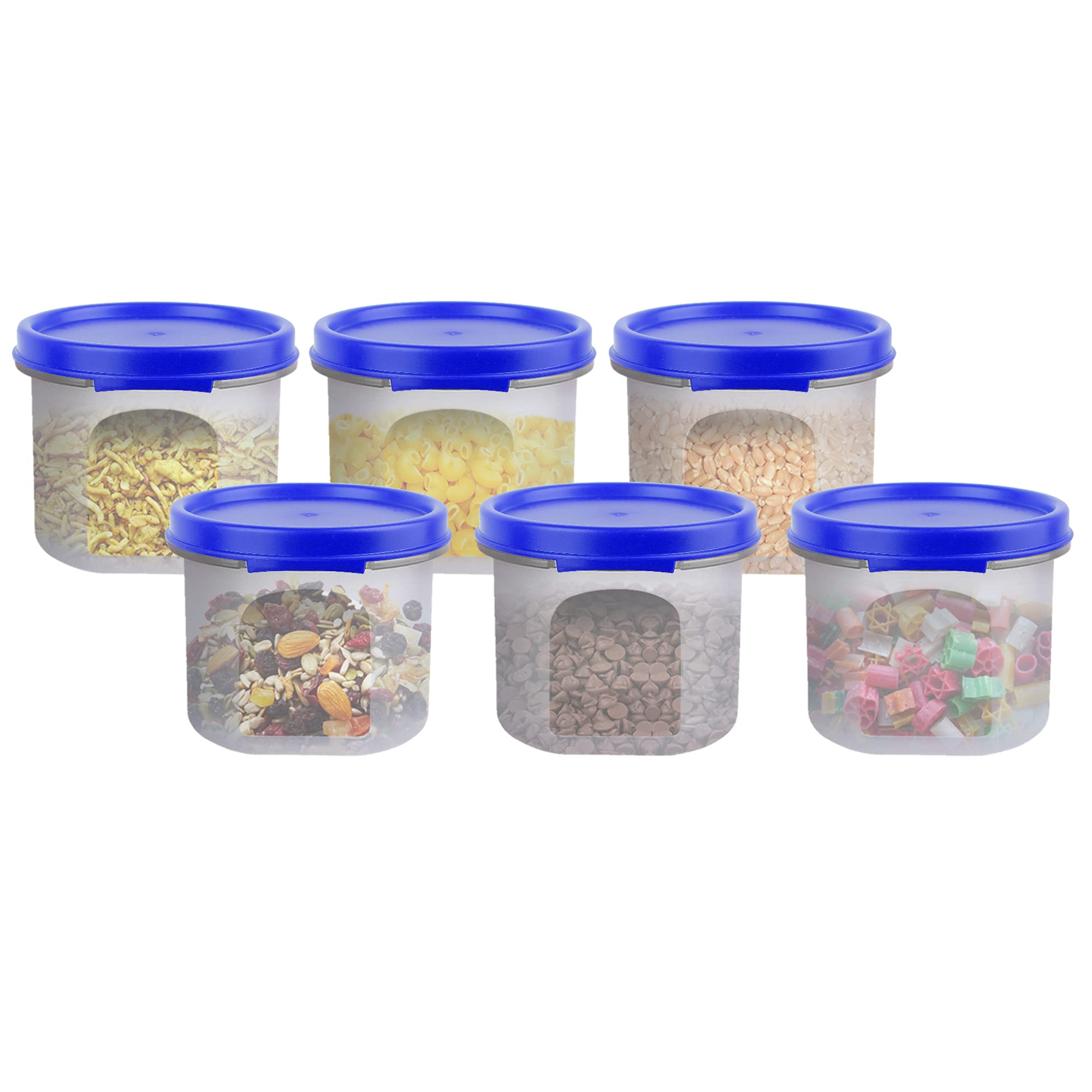 Cutting Edge Essentials 250Ml Smart Slim Container, Dark Blue, Set Of 6