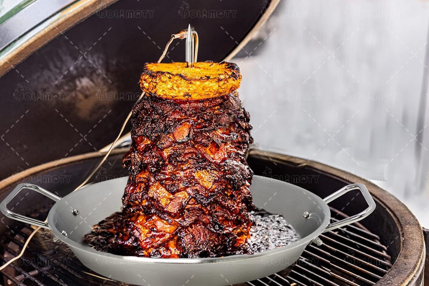 Dolamoty Bbq Vertical Skewer Pan Gyro Spit Shawarma Skewer Stand For Oven, Al Pastor Skewer For Grill, El Pastor Hack For Tacos