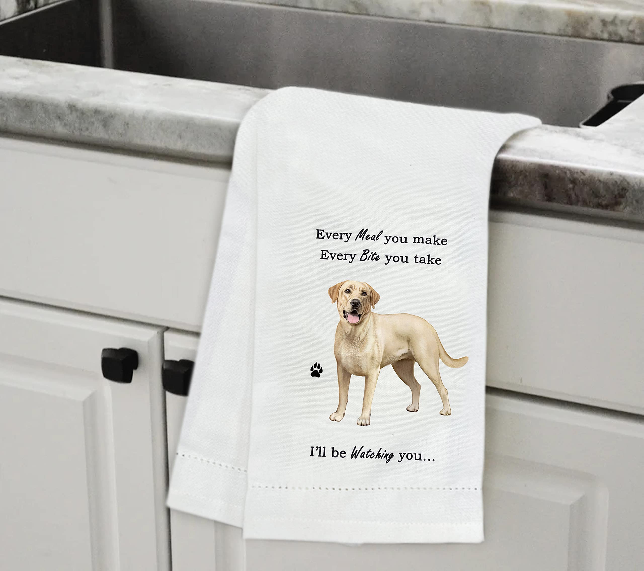 Yellow Labrador Kitchen Towel - Soft Highly Absorbent - Yellow Labrador Gifts - Dish Towels For Washing Dishes - Tea Towels - Re