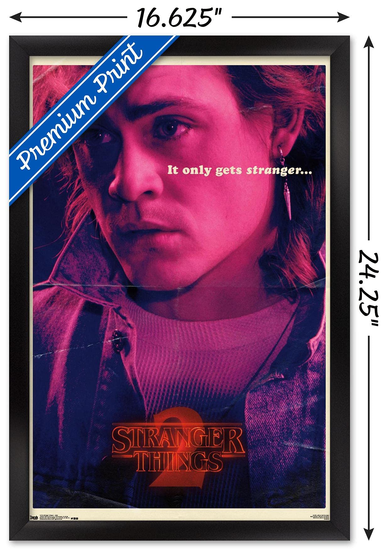 Trends International Netflix Stranger Things: Season 2 - Billy Wall Poster, 14.725'' X 22.375'', Black Framed Version