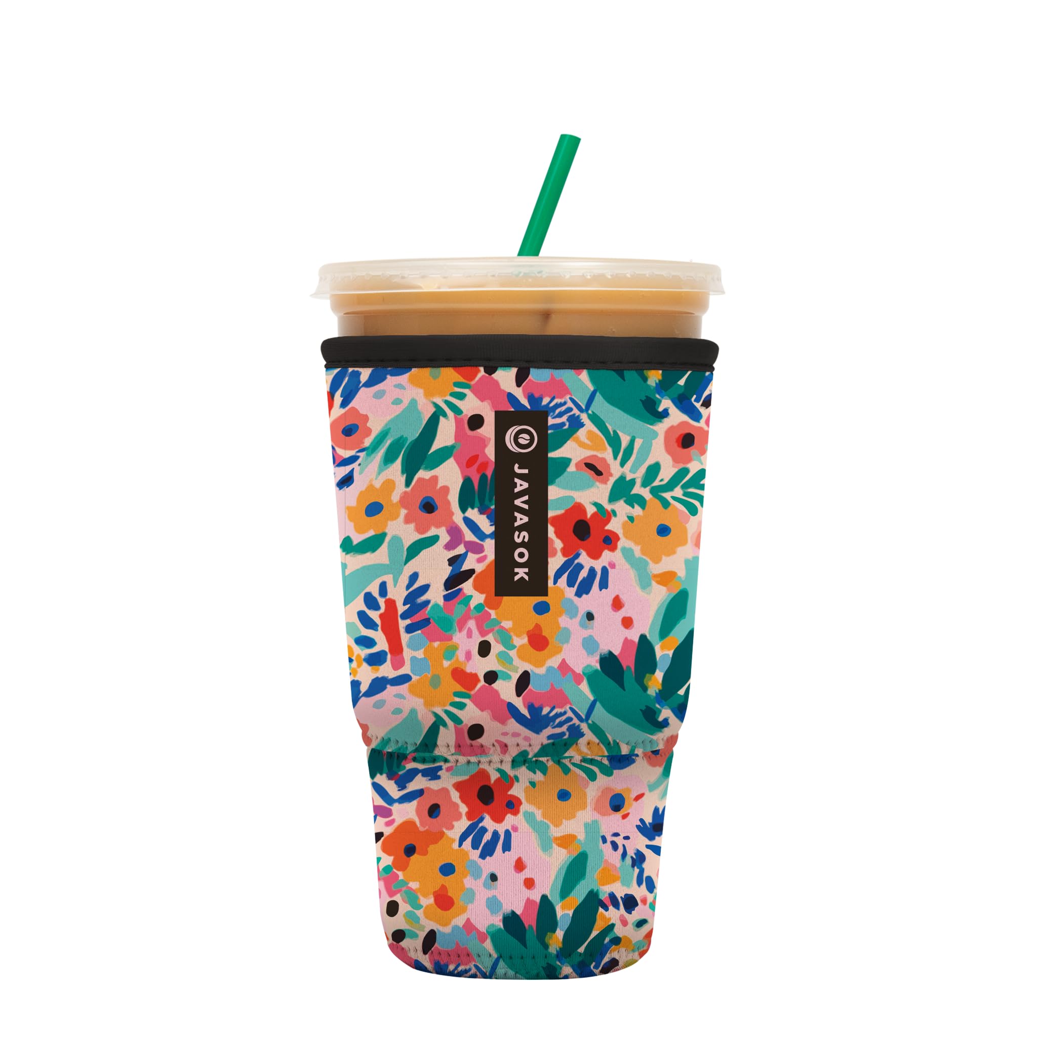 Sok It Java Sok Iced Coffee & Cold Soda Insulated Neoprene Cup Sleeve (Abstract Floral, XLarge: 38-42oz)