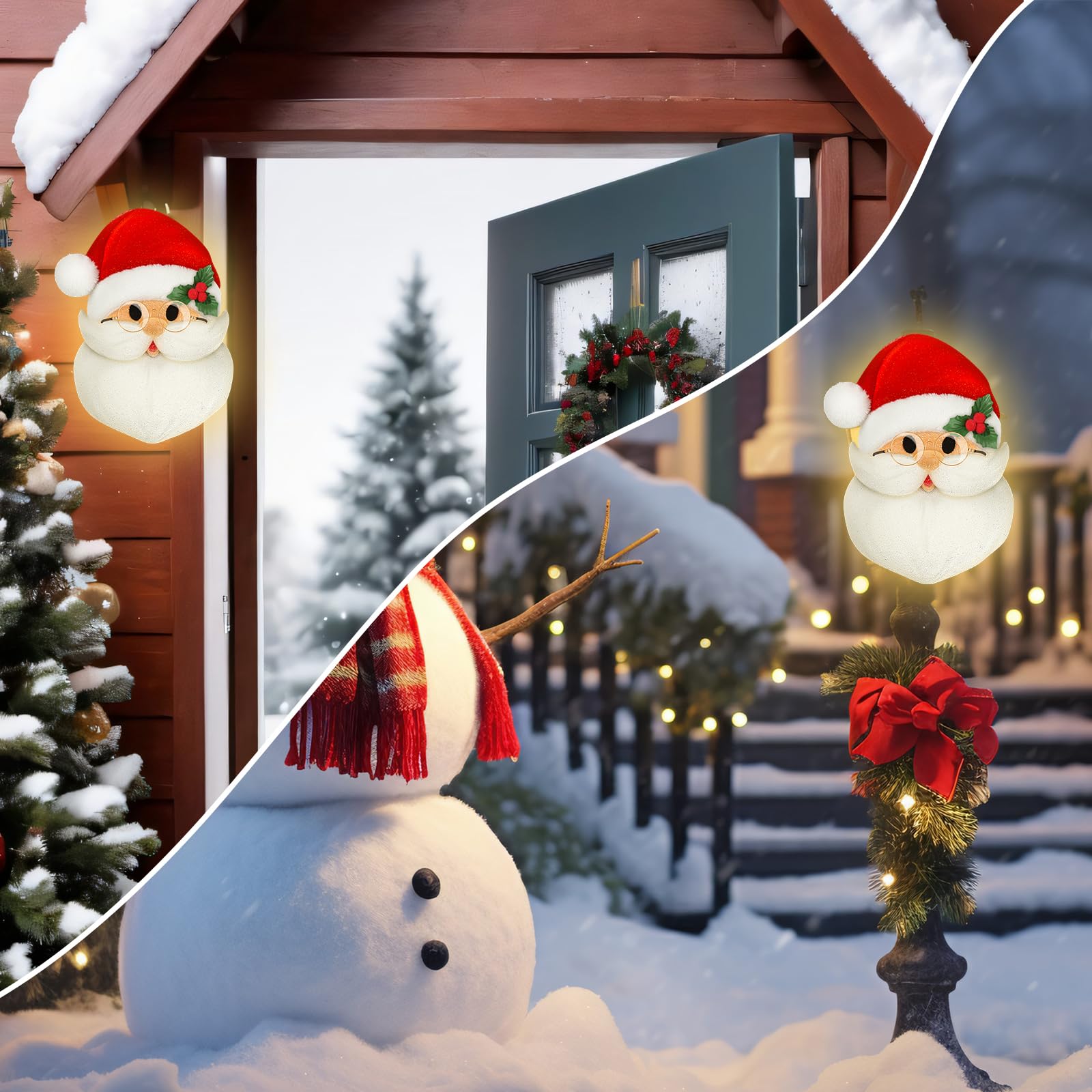 Mudder 1 Pcs Christmas Porch Light Covers Christmas Outdoor Hanging Decorations Flexible Outdoor Light Cover for Winter Xmas Por