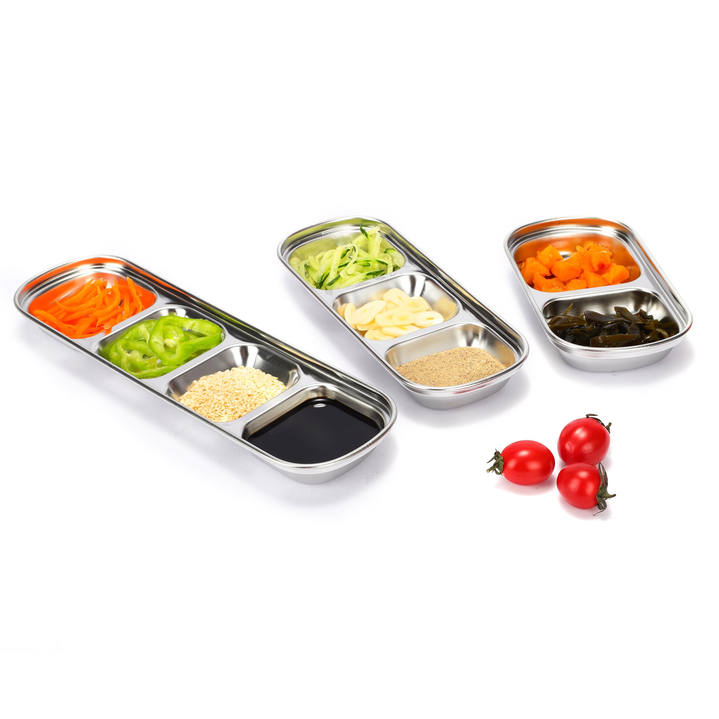 Drizzle Sauce Dish Stainless Steel Soy Tomato Sauce Salt Vinegar Sugar Spices Flavor Condiment Dip Bowls Korean Bbq Home Kitchen