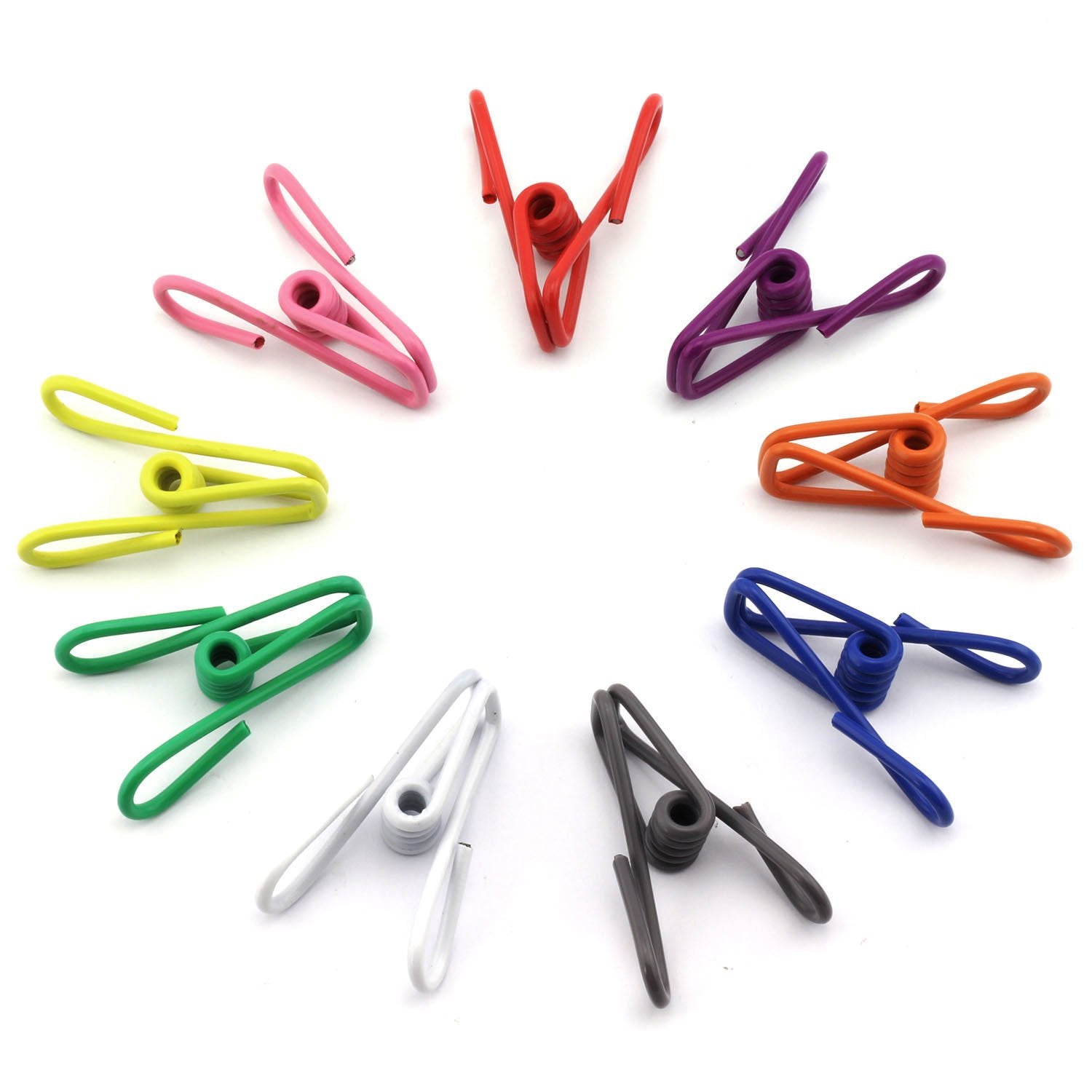 Nxg 40-Pack 2 Inches Multicolor Clothesline Clip, Metal Spring Clothing Hanger Hook - Metal Clips Holders - Multi-Purpose Clothe