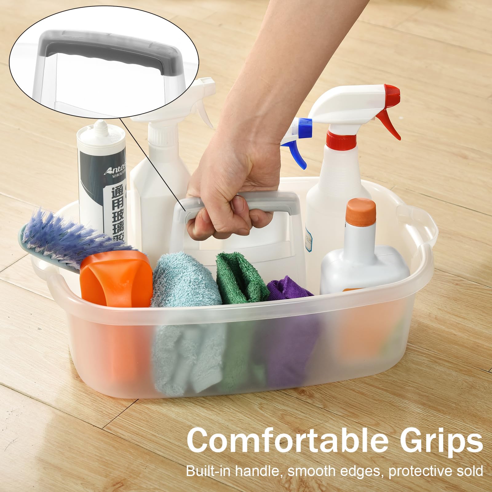 Alink Plastic Cleaning Storage Caddy With Handle, Large Shower Caddy Basket Organizer For Dorm, Bathroom, Tool, Garden, Kitchen,