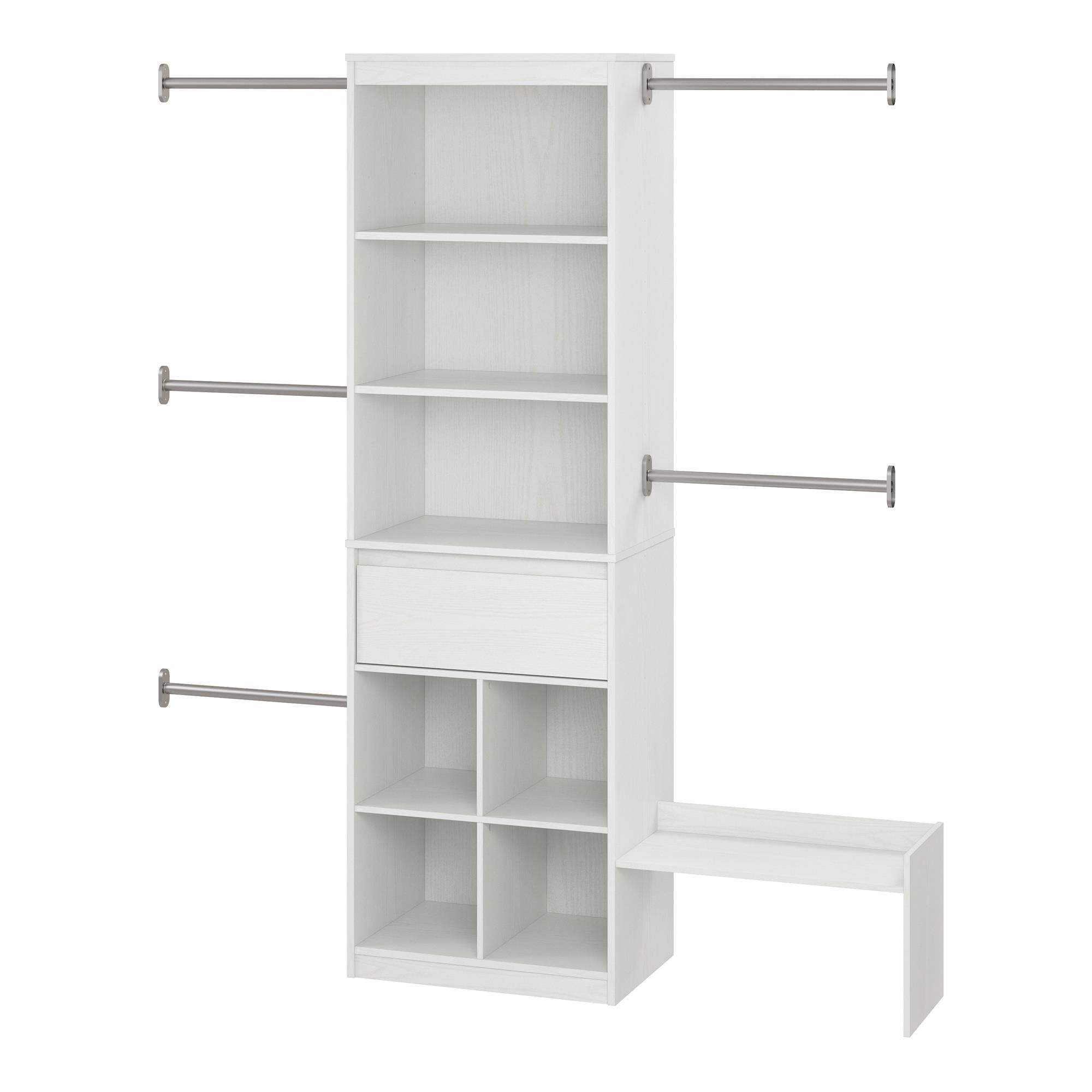 Little Seeds Grow With Me Adjustable Kids Closet Organizer System, 15.69'' D X 95.44'' W X 76.62'' H, White