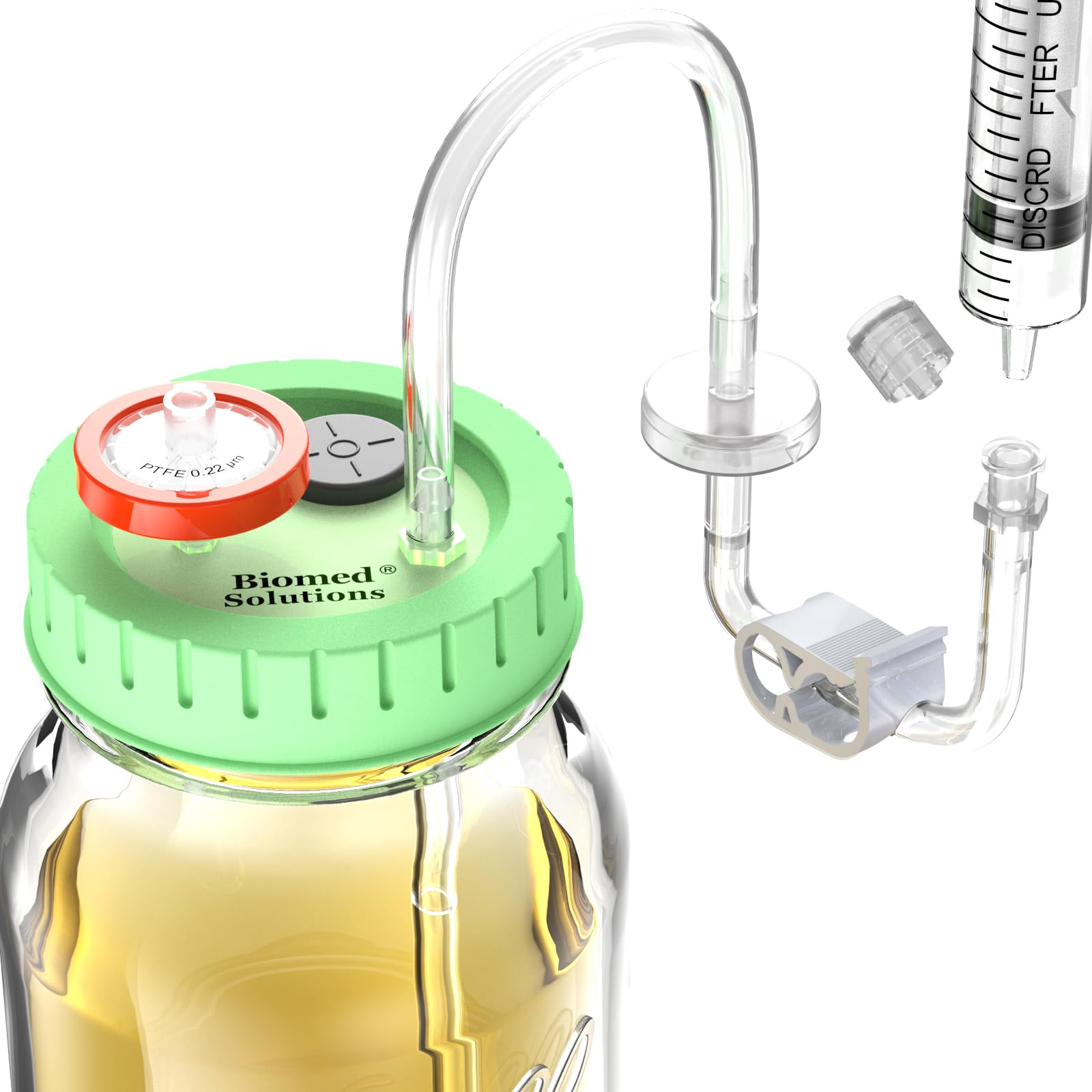 Upgraded Lliquid Culture Lid with Tubing for Media Extraction Standard Mason Jar Mycology Tube Lid for Mushroom growing (1pcs)