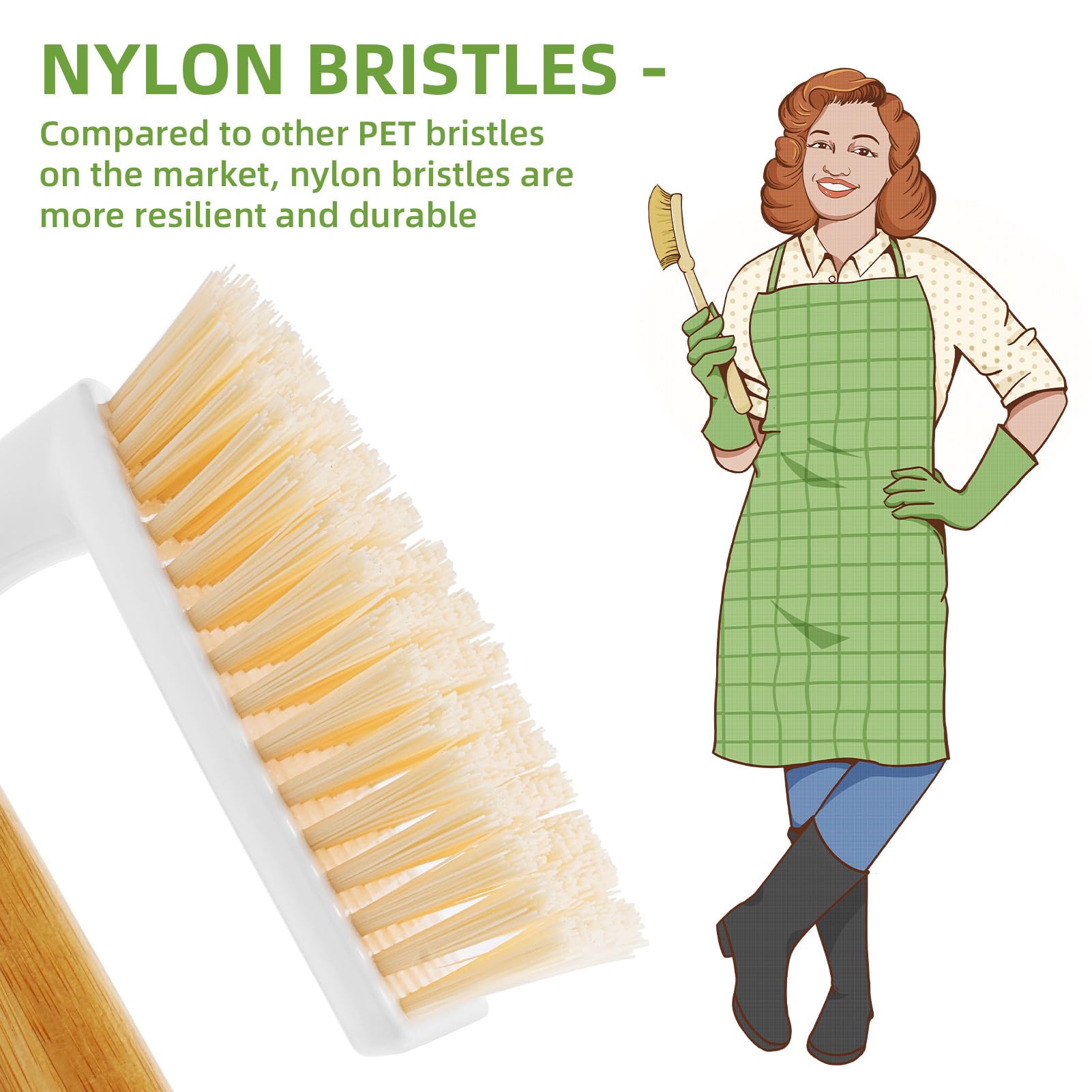 Subekyu Scrub Brush, Cleaning Brushes With Handle For Household Use, Heavy Duty Scrub Brushes For Cleaning Bathroom Shower Toile