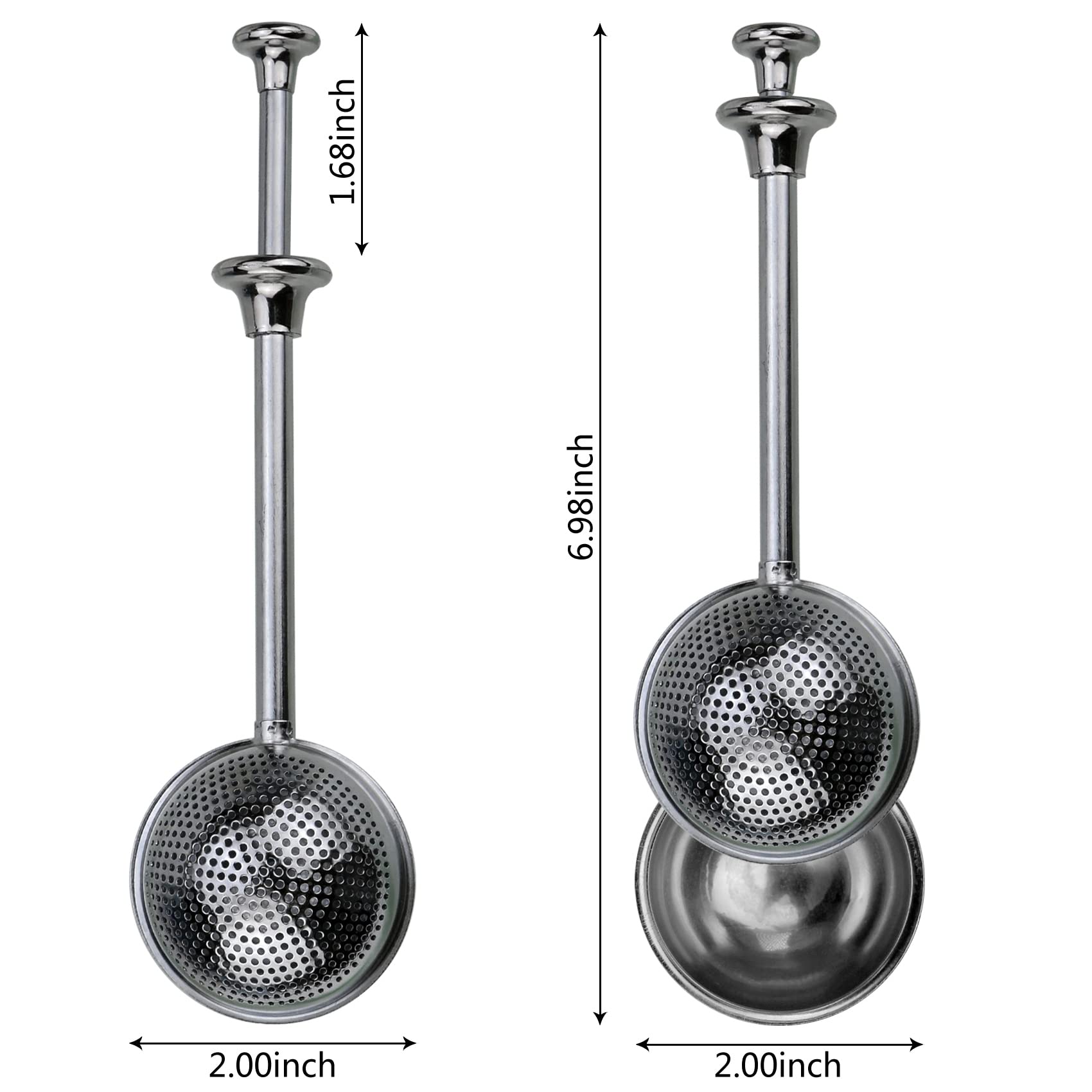 Powder Sugar Shaker Sifter Duster Baker'S Dusting Wand Dispenser For Flour Spices Sugar Tea Strainer Steeper Tea Balls For Loose