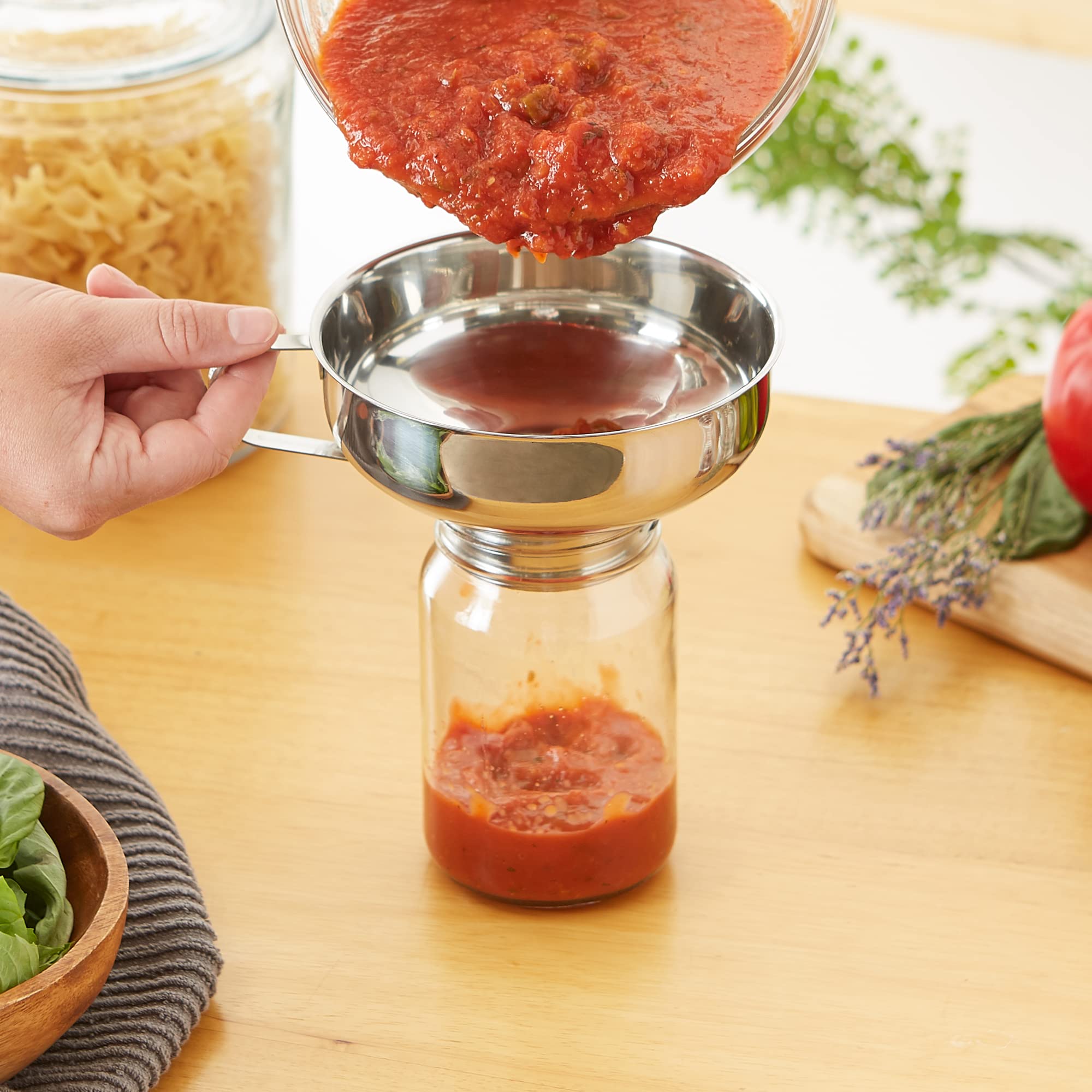 Rsvp International Endurance Canning Collection Non-Reactive 18/8 Stainless Steel, Dishwasher Safe, Funnel, 2-1/4