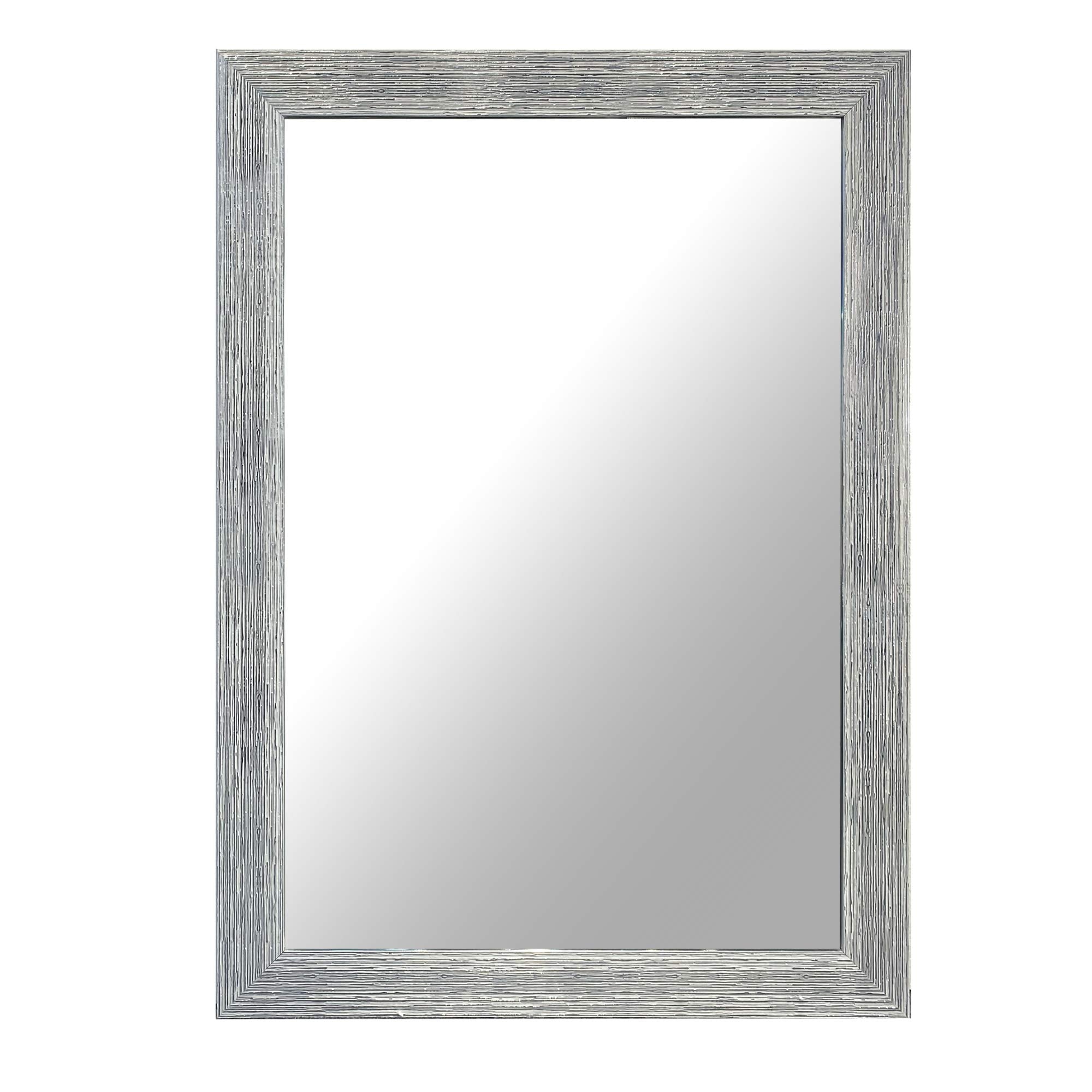 The Urban Port Rectangular Polystyrene Encased Wall Mirror with Textured Details