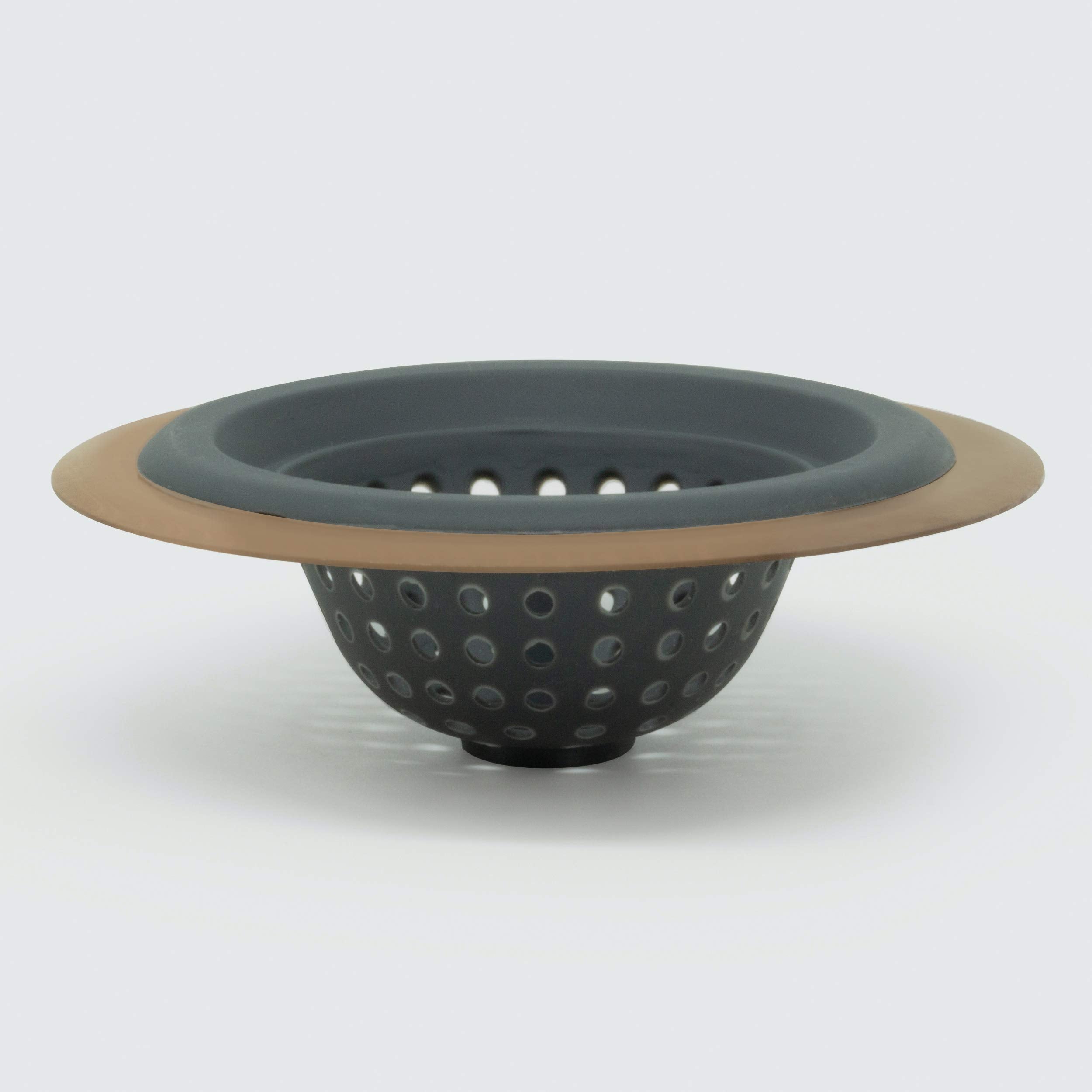 Excelsteel Silicone Sink Basket Strainer, 4.5'', Copper,Gray