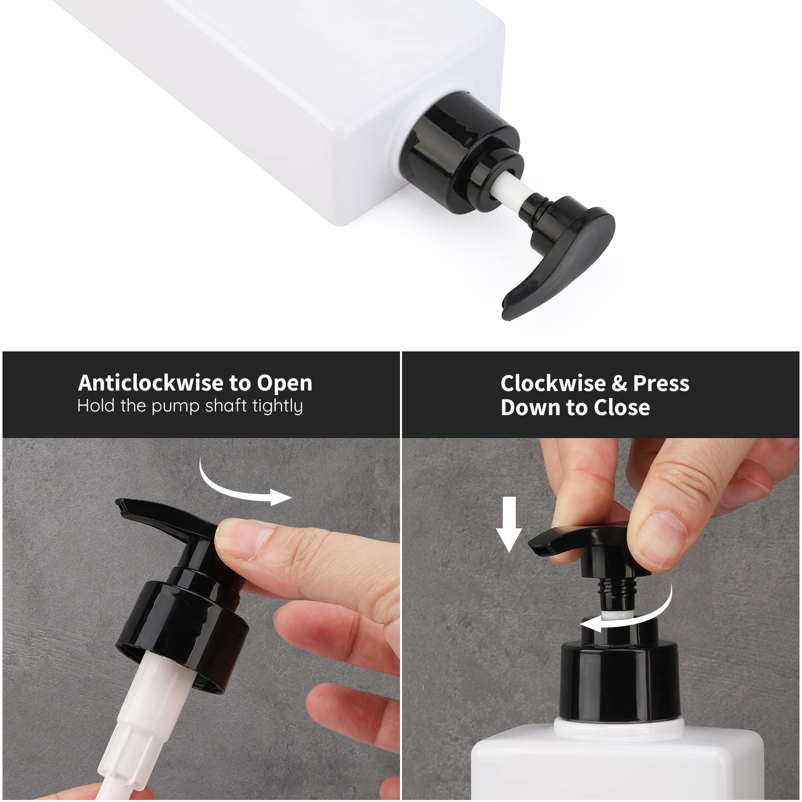 Segbeauty Soap Dispenser Bottle, 3Pcs 13.5Oz Empty Refillable Press Pump Bottle With Labels, 400Ml Plastic Lotion Dispenser Show