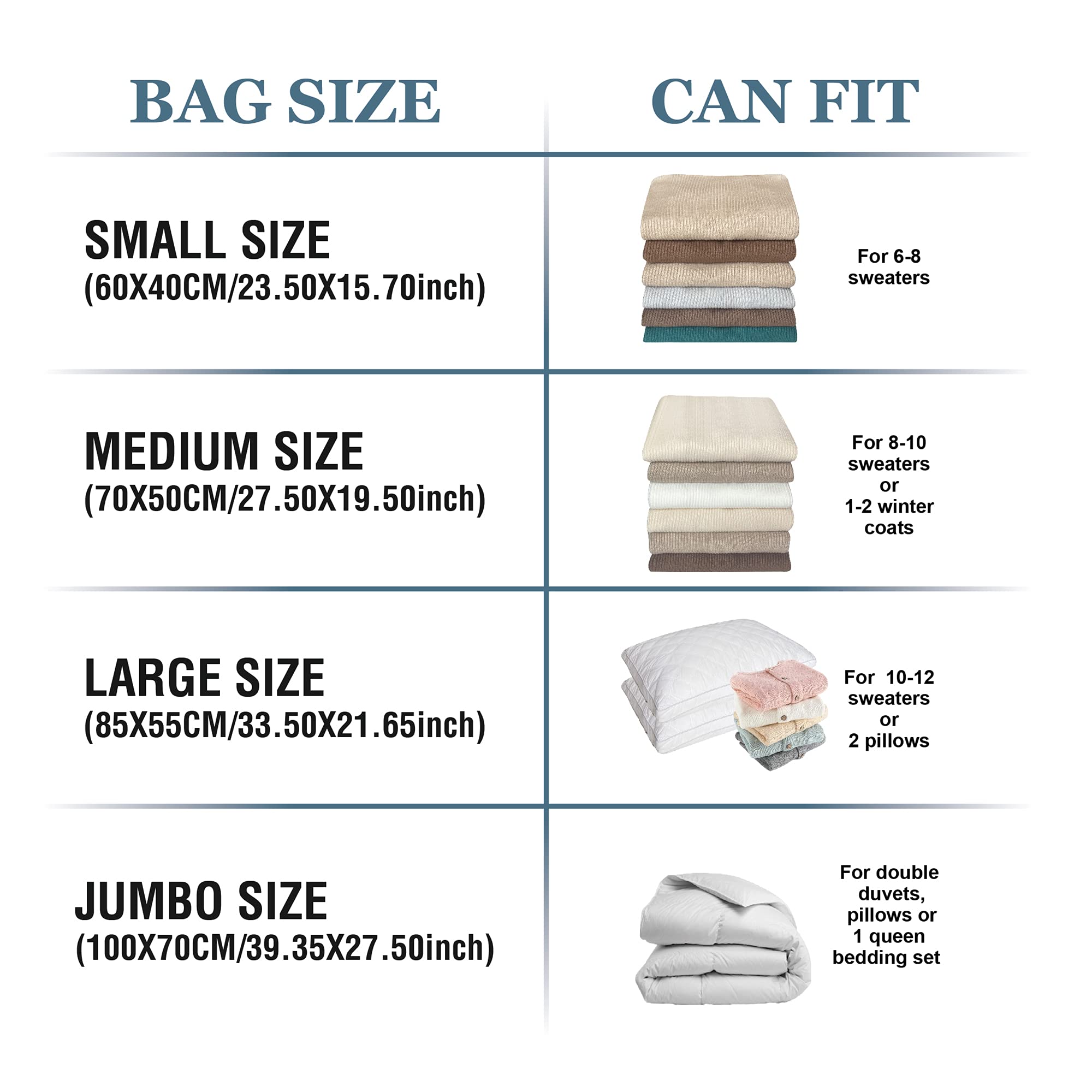Roomimaster Vacuum Storage Bags - 10 Combo (5 Large/5 Jumbo), Durable PA+PE Material, Includes Pump for Clothes & Bedding