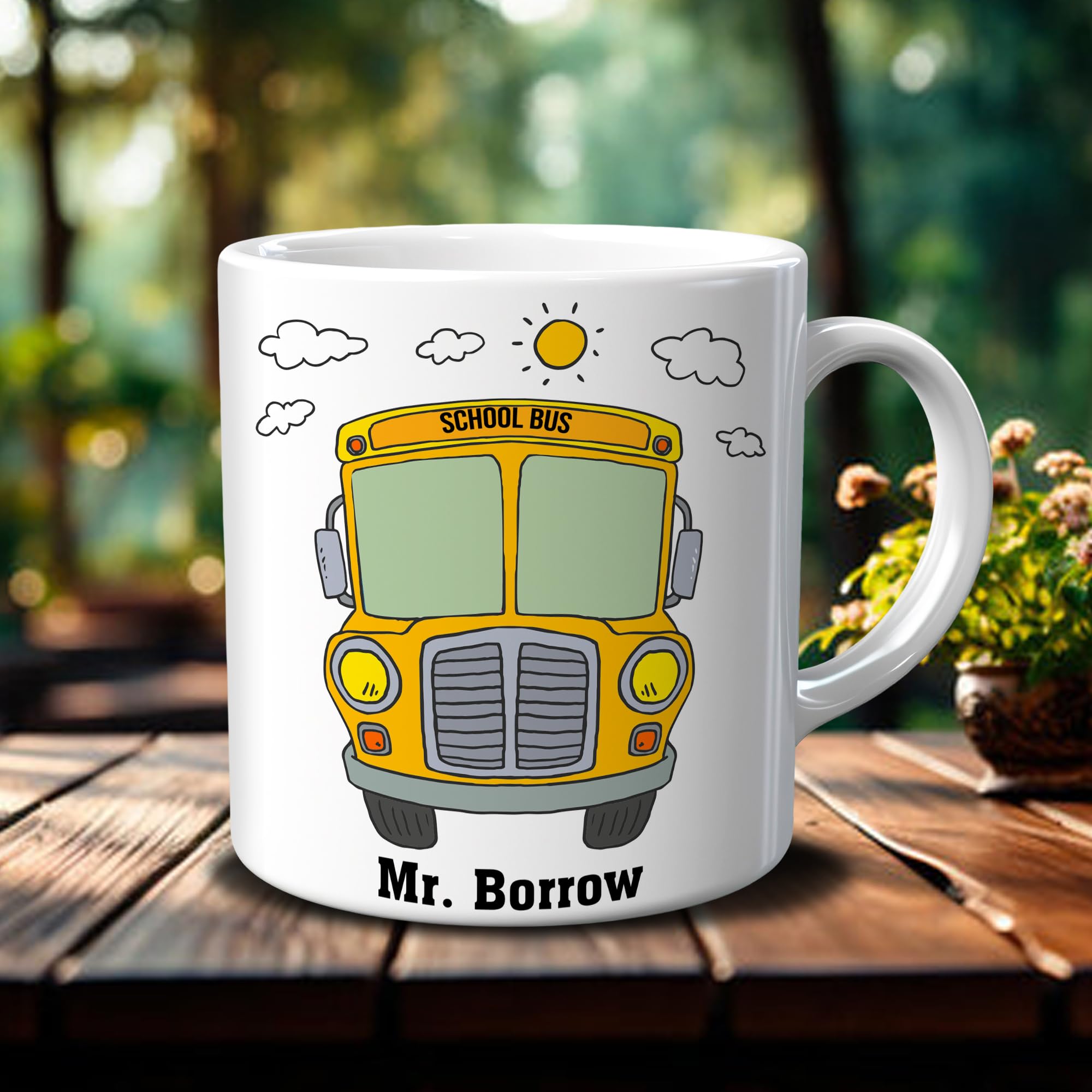 Bus Driver Appreciation Gifts Personalized Ceramic Coffee Travel Mug 11 15 Oz Custom Name Cup Back To School Gift for Men Women