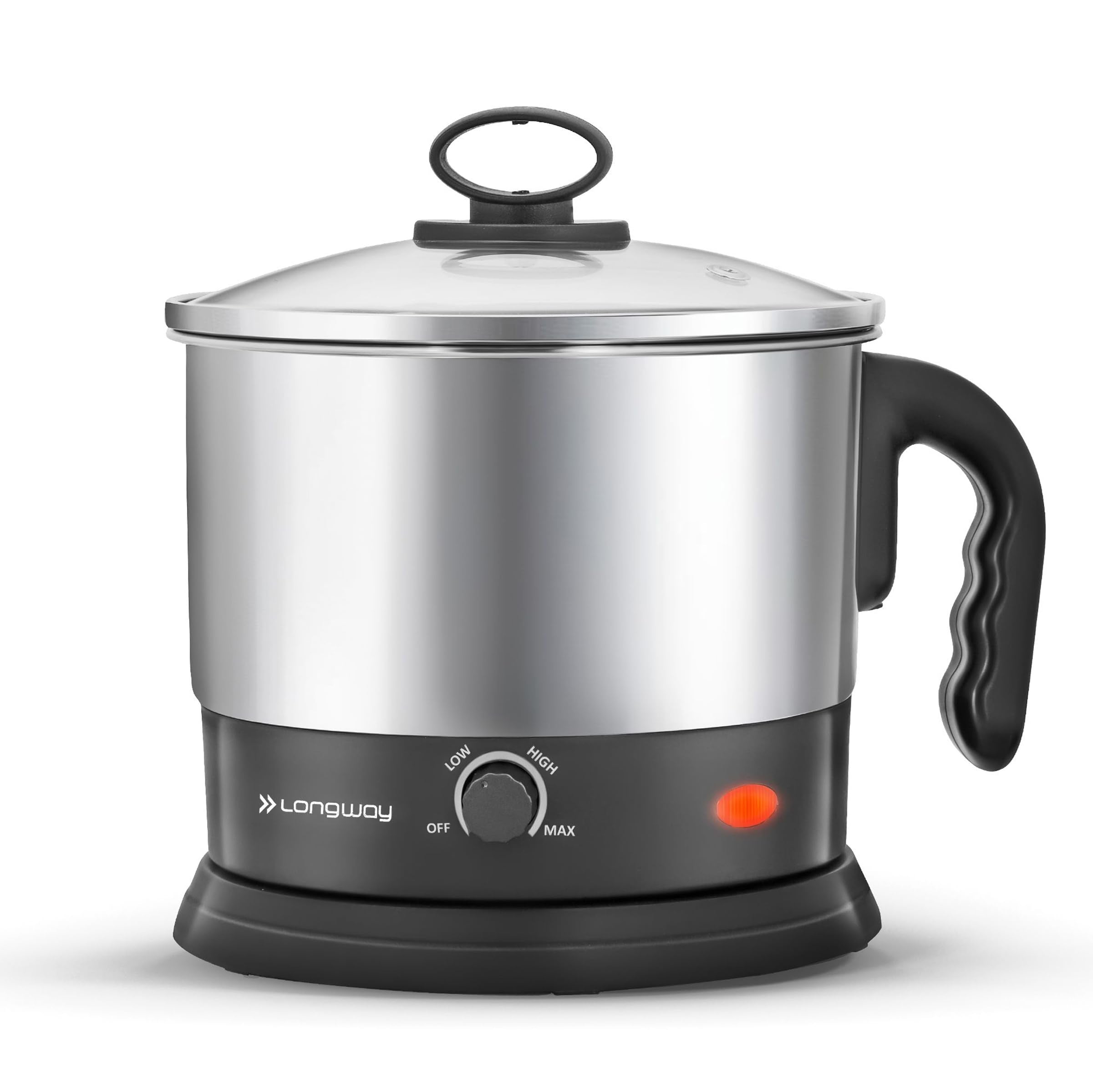 Longway Multipurpose Electric Kettle 1.5 Litre, 3 Heating Modes Stainless Steel Body With Glass Lid, Kettle For Hot Water, Milk,