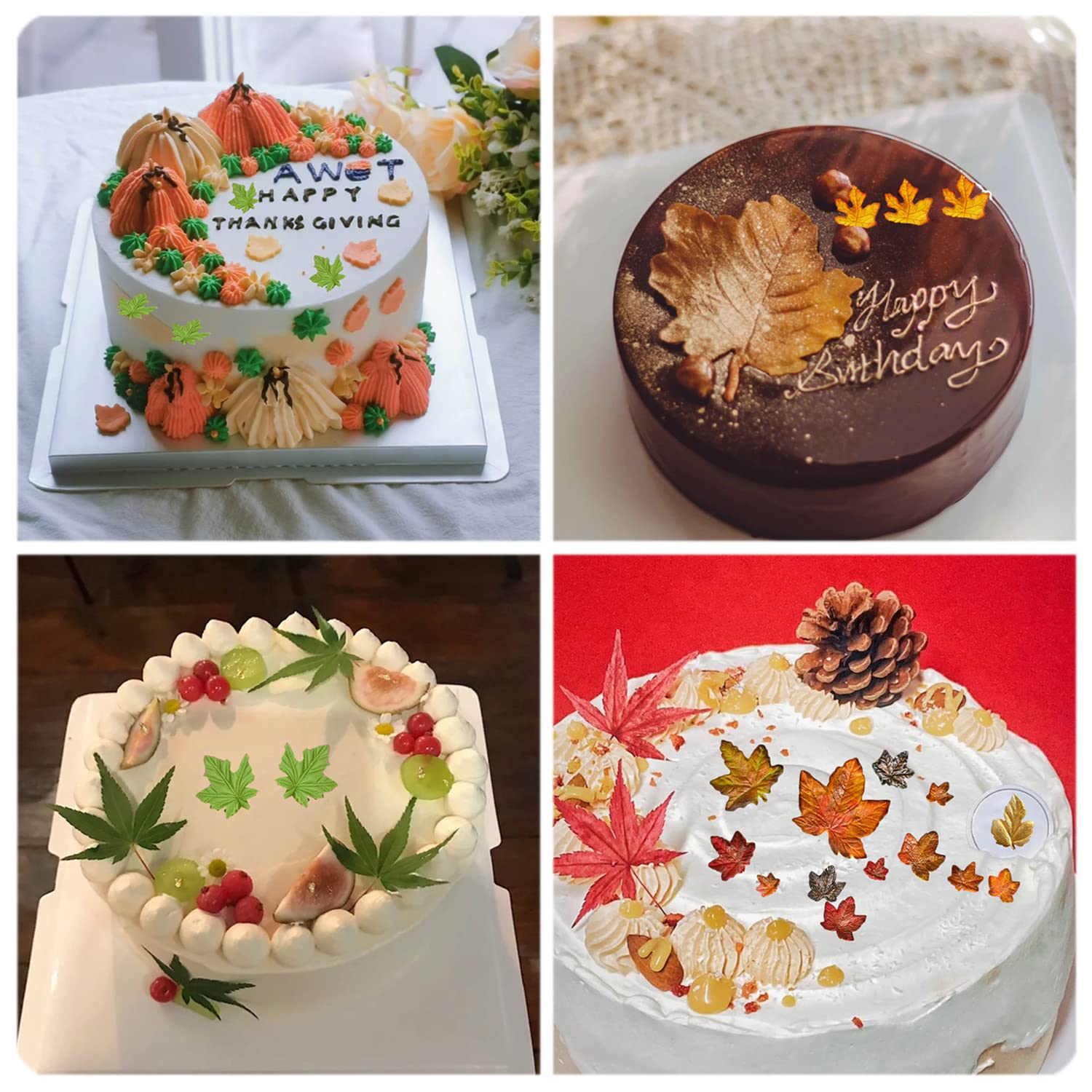 Rfghac Tree Leaf Silicone Molds Maple Leaf Fondant Mold For Cake Decorating Cupcake Topper Candy Chocolate Clay Gum Paste Set Of