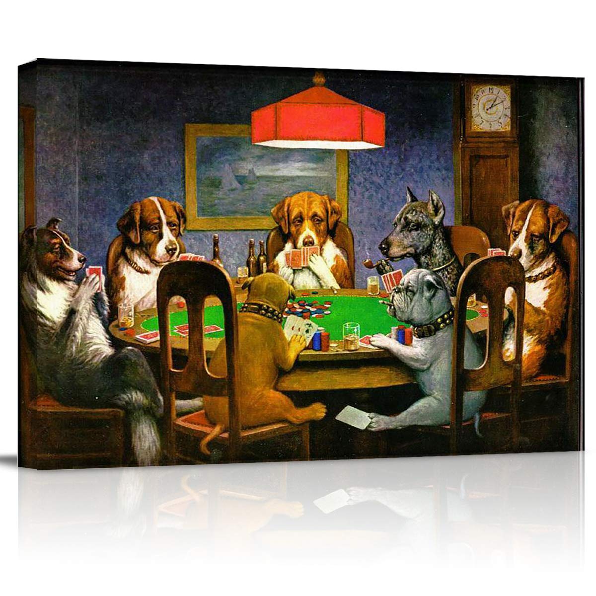 Canvas Print Wall Art - Pokers Dogs Dogs Playing Cards - Wall Decor Modern Artwork Paintings Pictures For Living Room Stretched