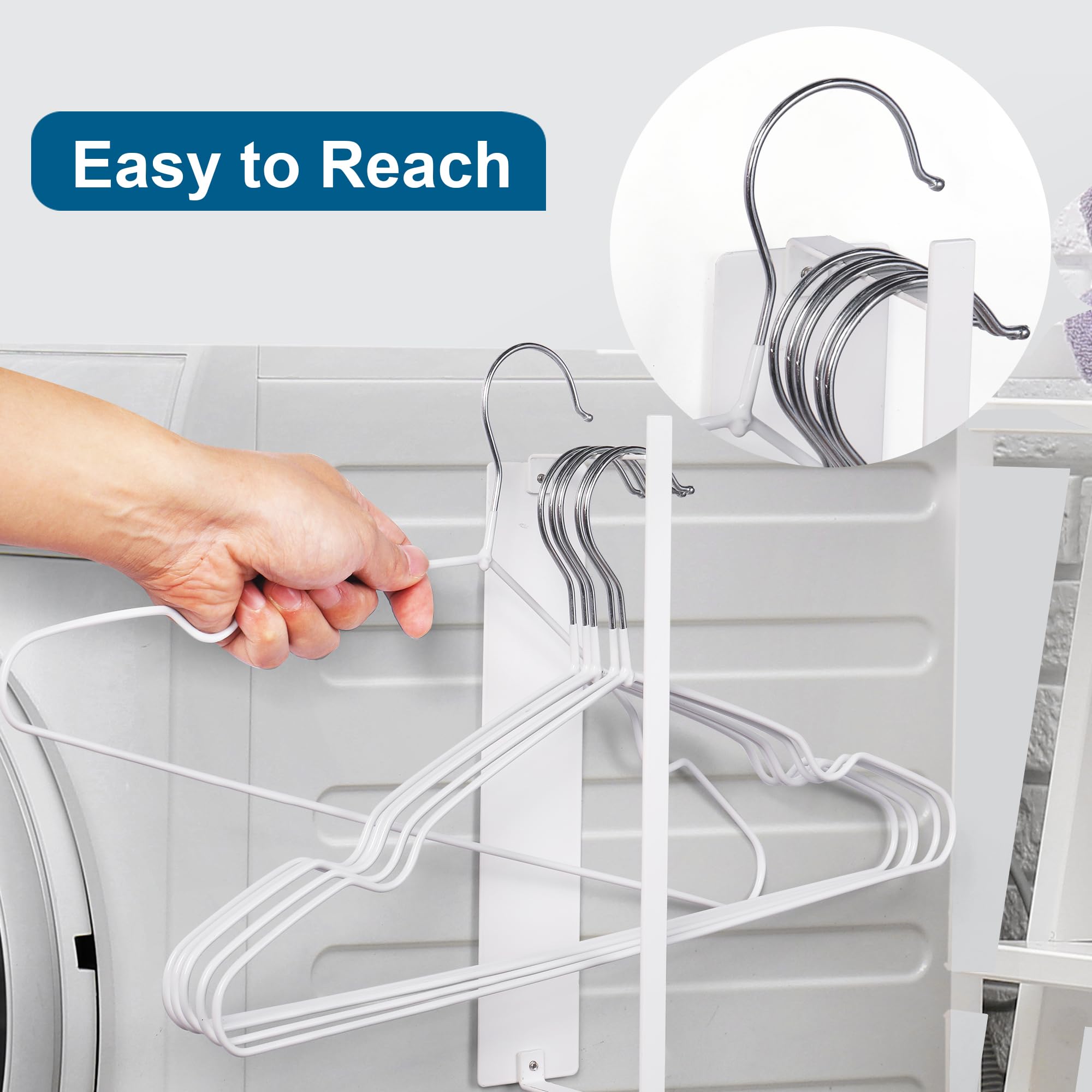 Easttowest Magnetic Hanger Organizer Stacker,Clothes Hanger Storage Rack,Hanger Holder For Closet Laundry Room Washing Machine,W