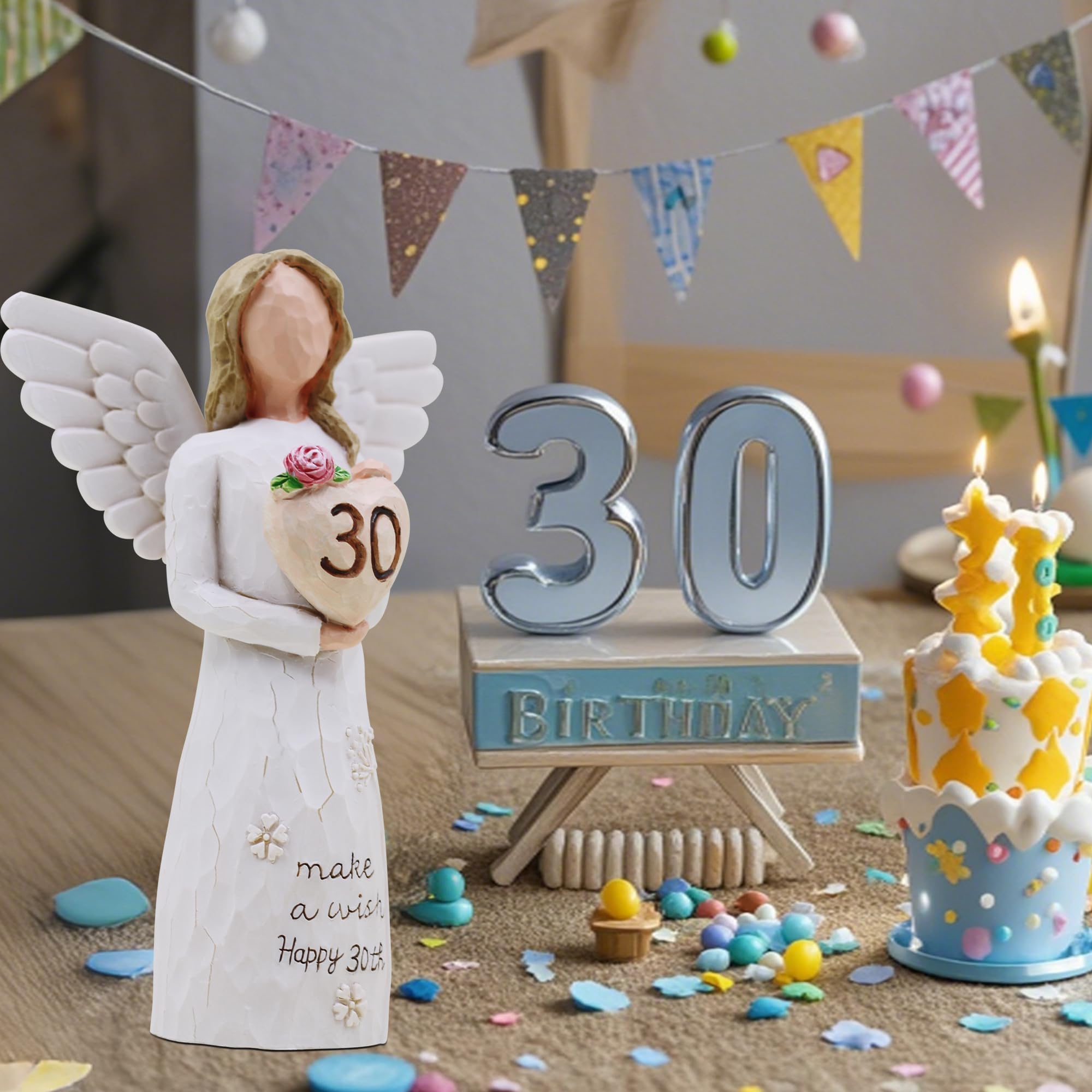 AcowSpt 30th Birthday Decorations for Her, 30th Birthday Gifts for Her, Sculpted Hand-Painted Figurine