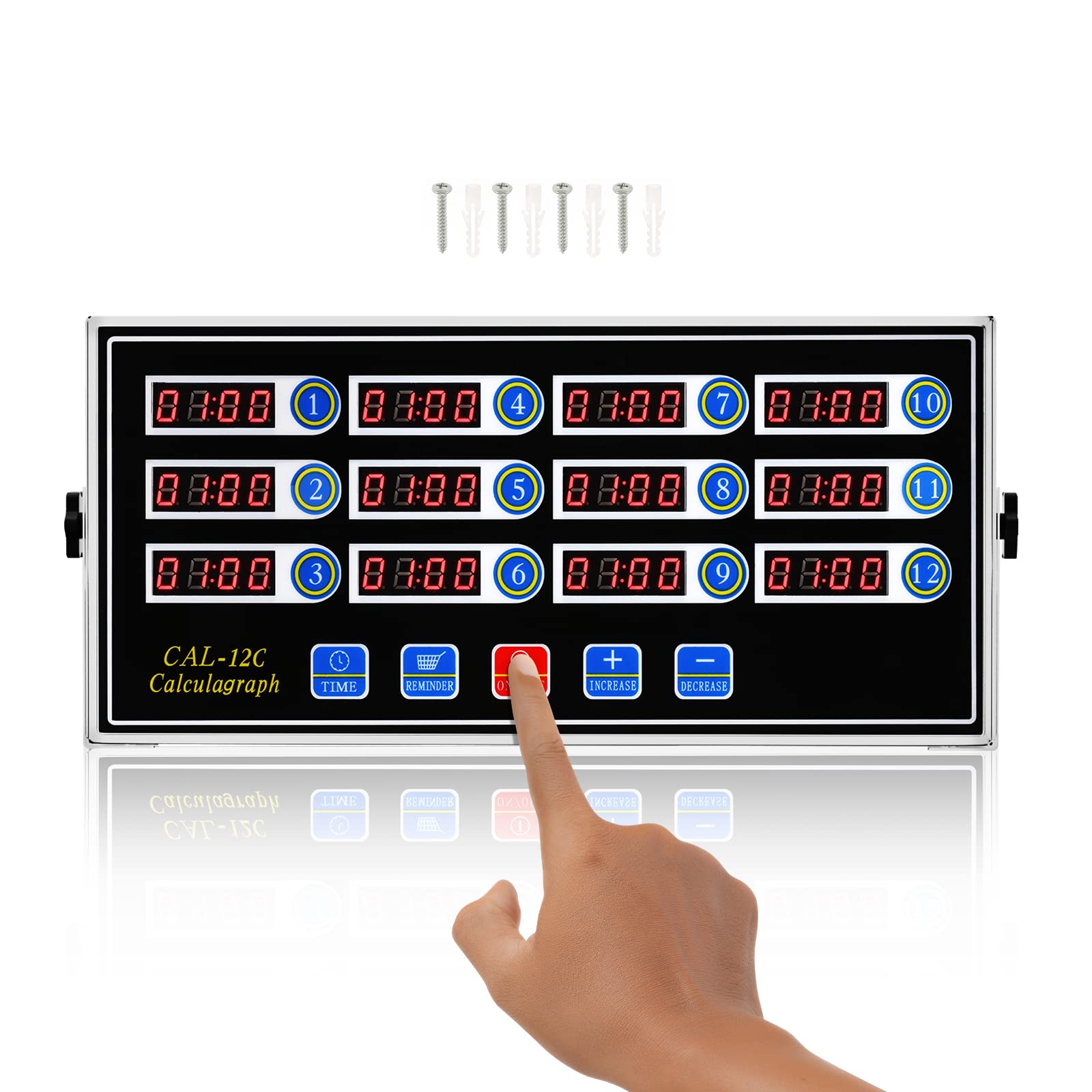 Beamnova 12 Channels Digital Kitchen Timer For Cooking Loud Alarm Stainless Steel Clock Hours And Minutes Seconds Volume Control